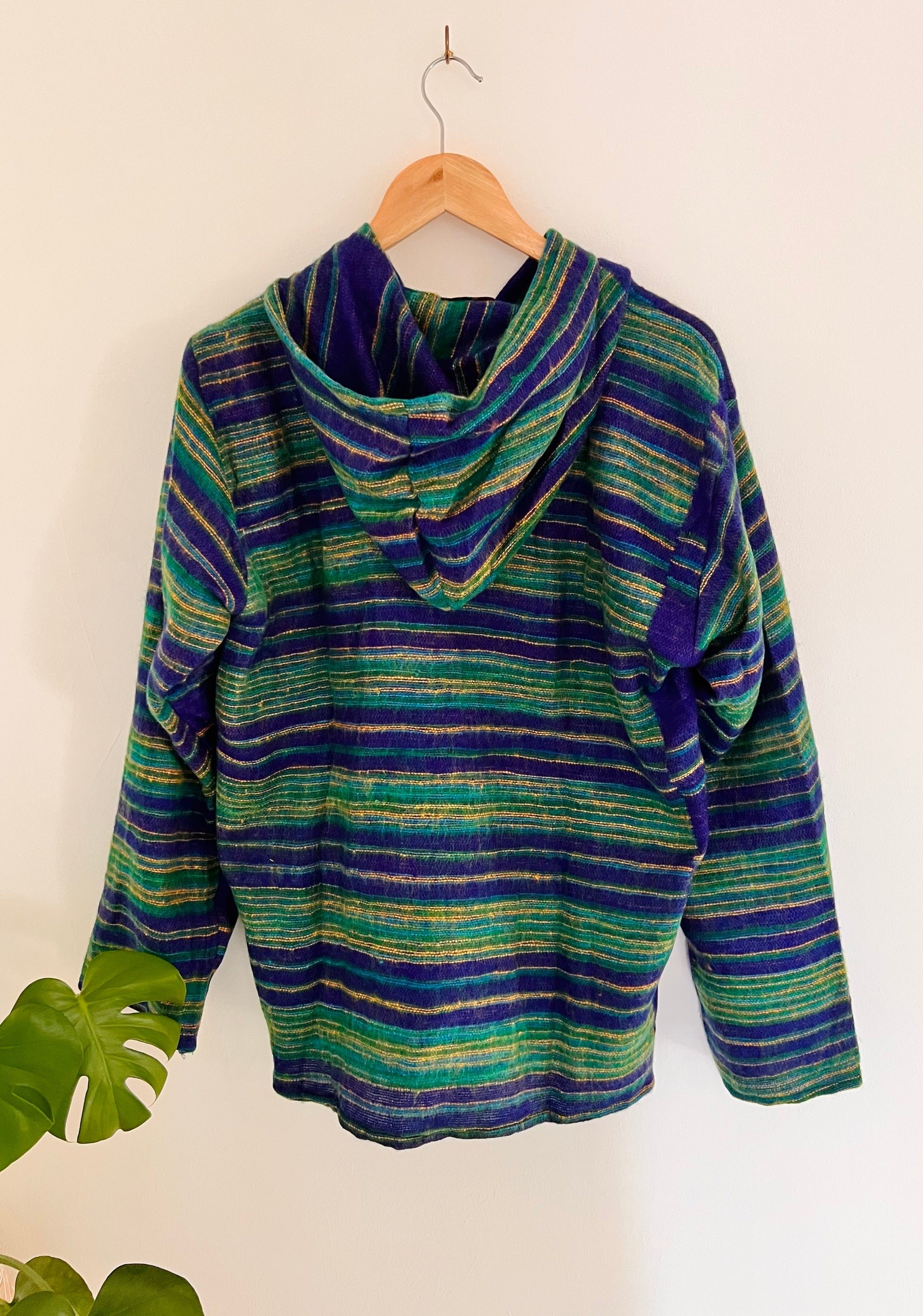 Fair trade hooded striped boho hippie hoodie