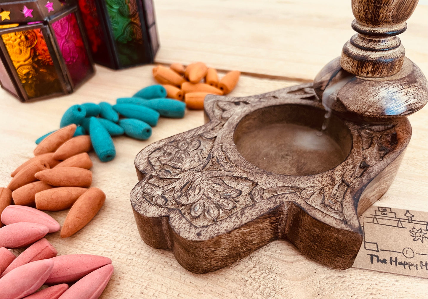 Back flow incense cones Handmade fair trade ethically sourced Indian incense backflow incense incense cones mixed scented colourful incense cones