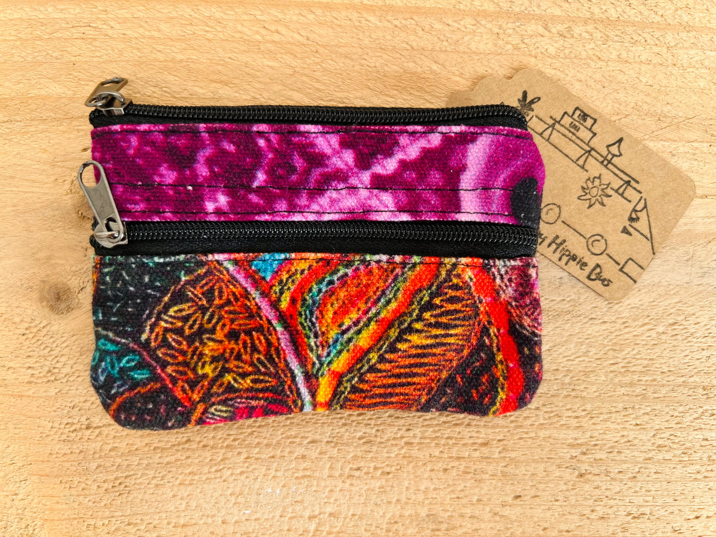 Handmade Hand Printed Bohemian Hippie Coin Purse