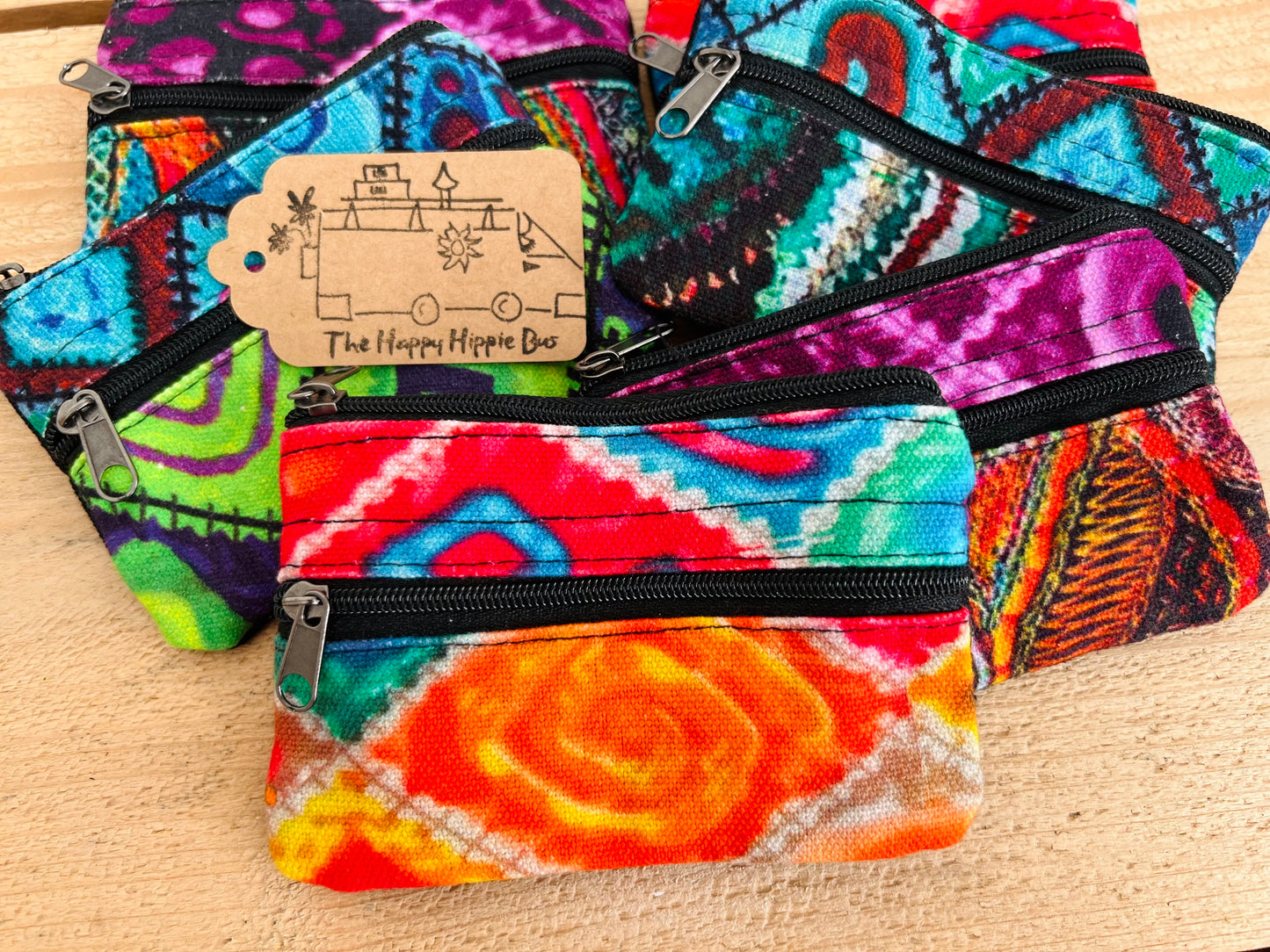 Handmade Hand Printed Bohemian Hippie Coin Purse