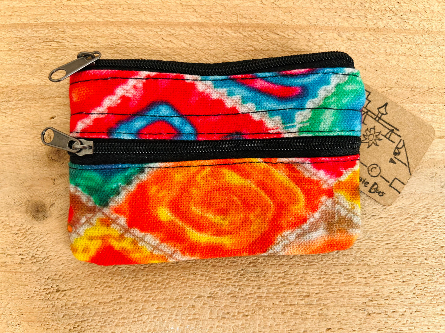 Handmade Hand Printed Bohemian Hippie Coin Purse