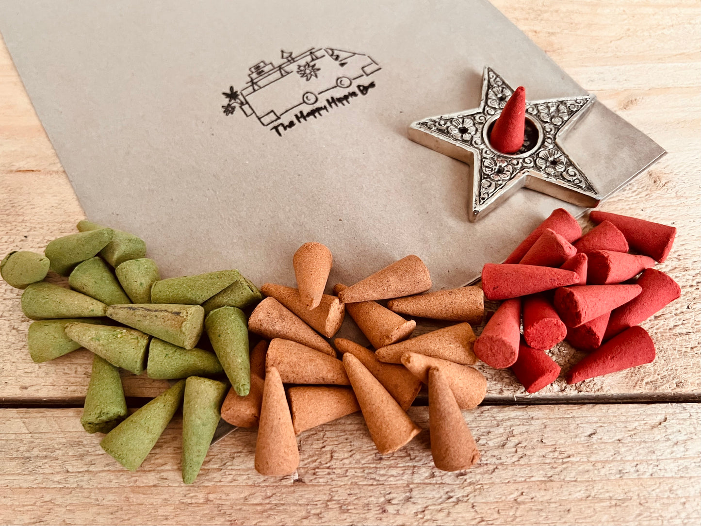 Festive winter autumn incense cones Christmas home fragrance Apple Cinnamon Orange Cinnamon Frankincense myrrh Indian incense Handmade fair trade ethical
