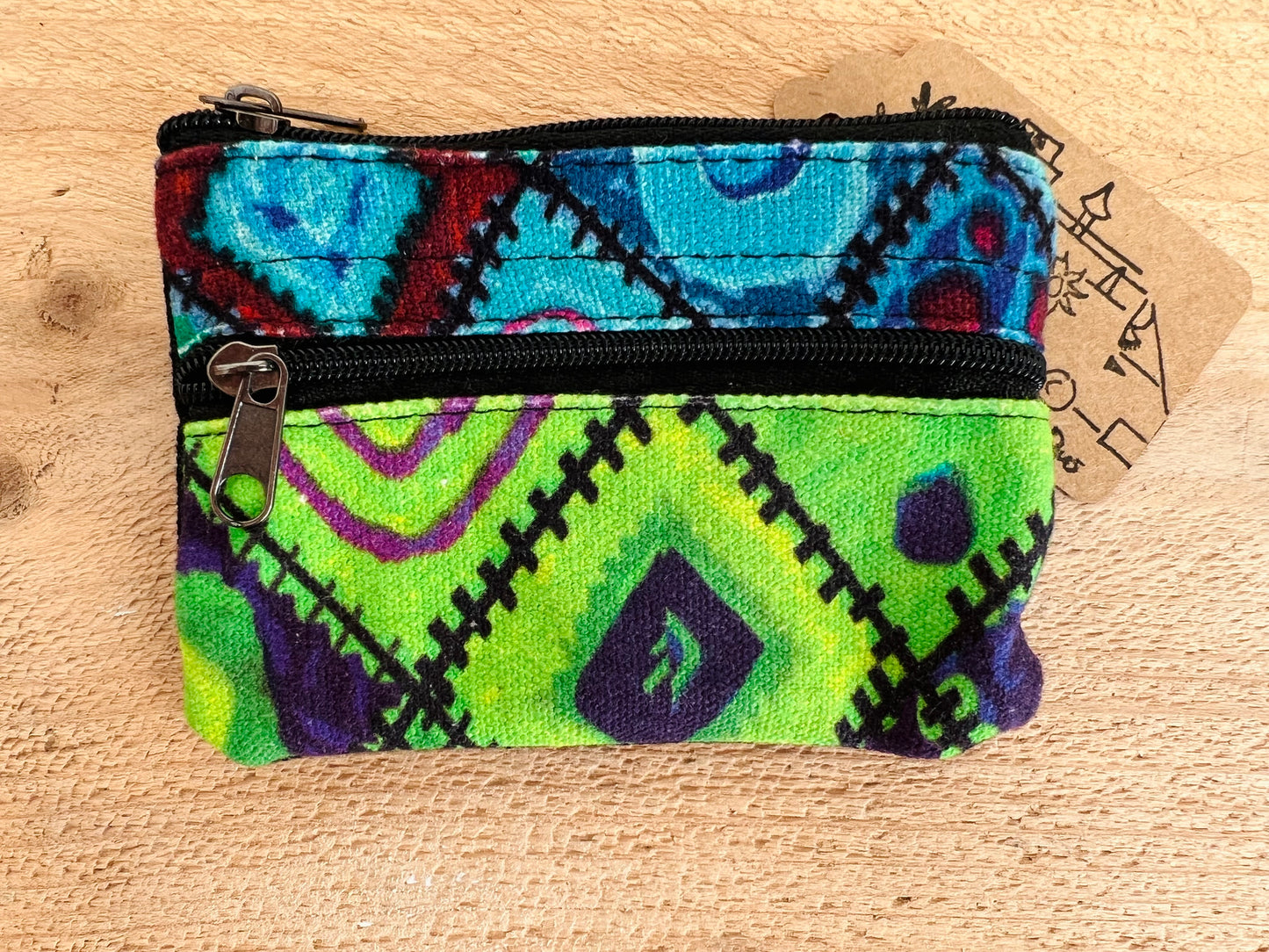 Handmade Hand Printed Bohemian Hippie Coin Purse