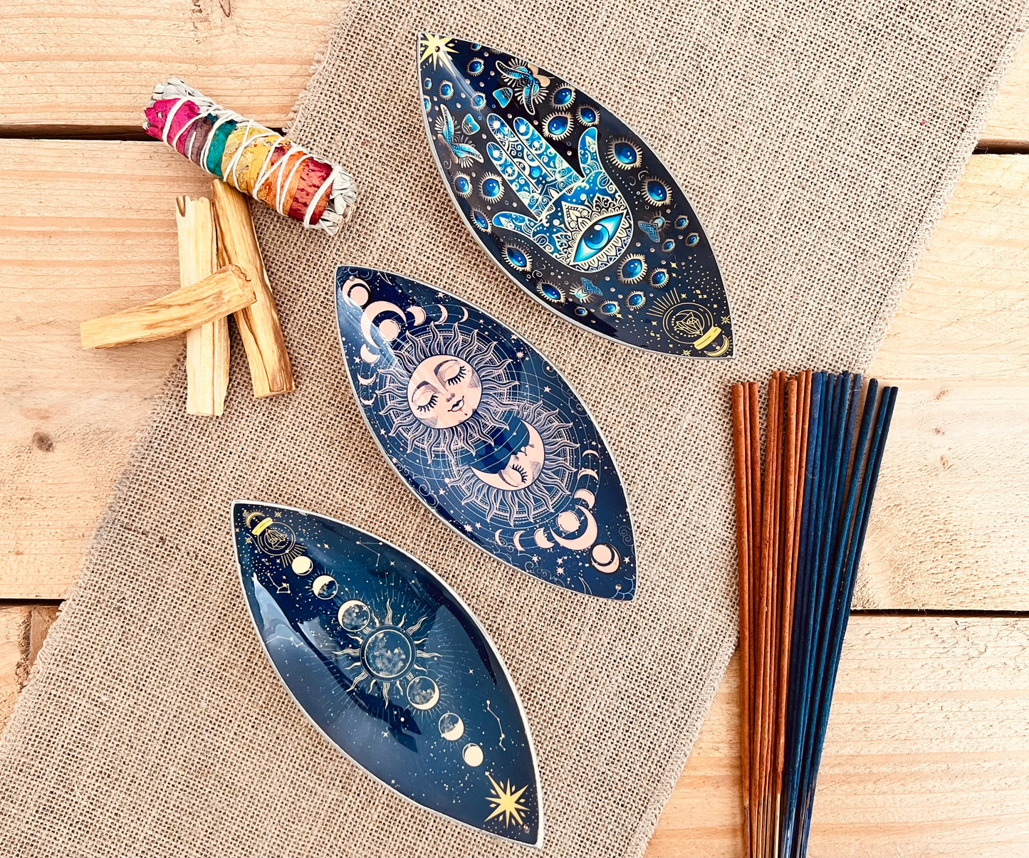 Handmade Fair Trade Ethically Sourced Bohemian Hippie Incense Holder Hamsa Hand