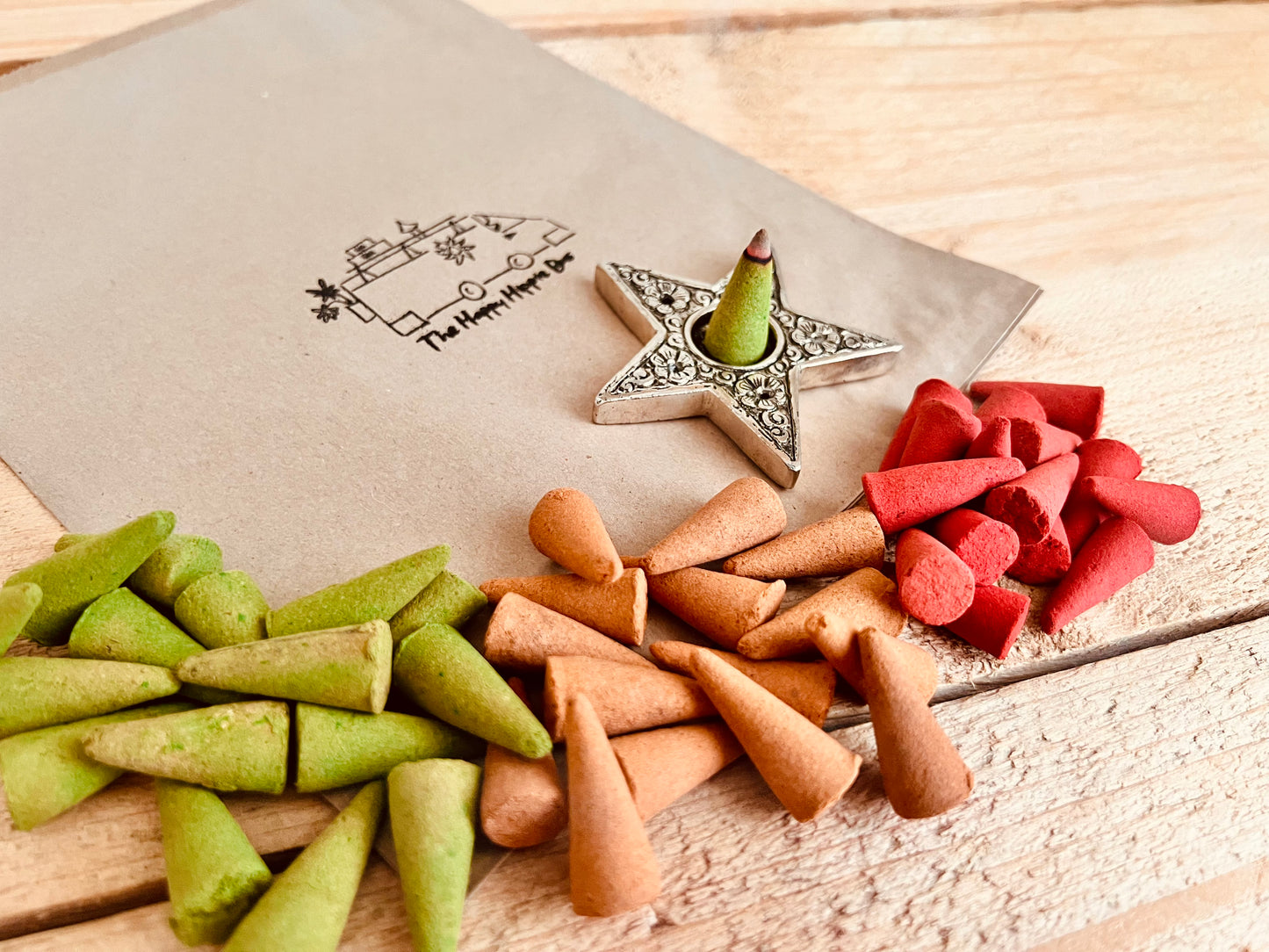 Festive winter autumn incense cones Christmas home fragrance Apple Cinnamon Orange Cinnamon Frankincense myrrh Indian incense Handmade fair trade ethical