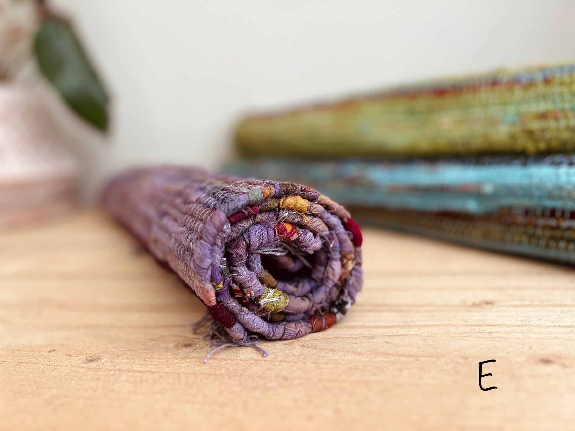 Handmade,Fair Trade, Rag Rug, Dip Dyed, Indian Mat,Purple