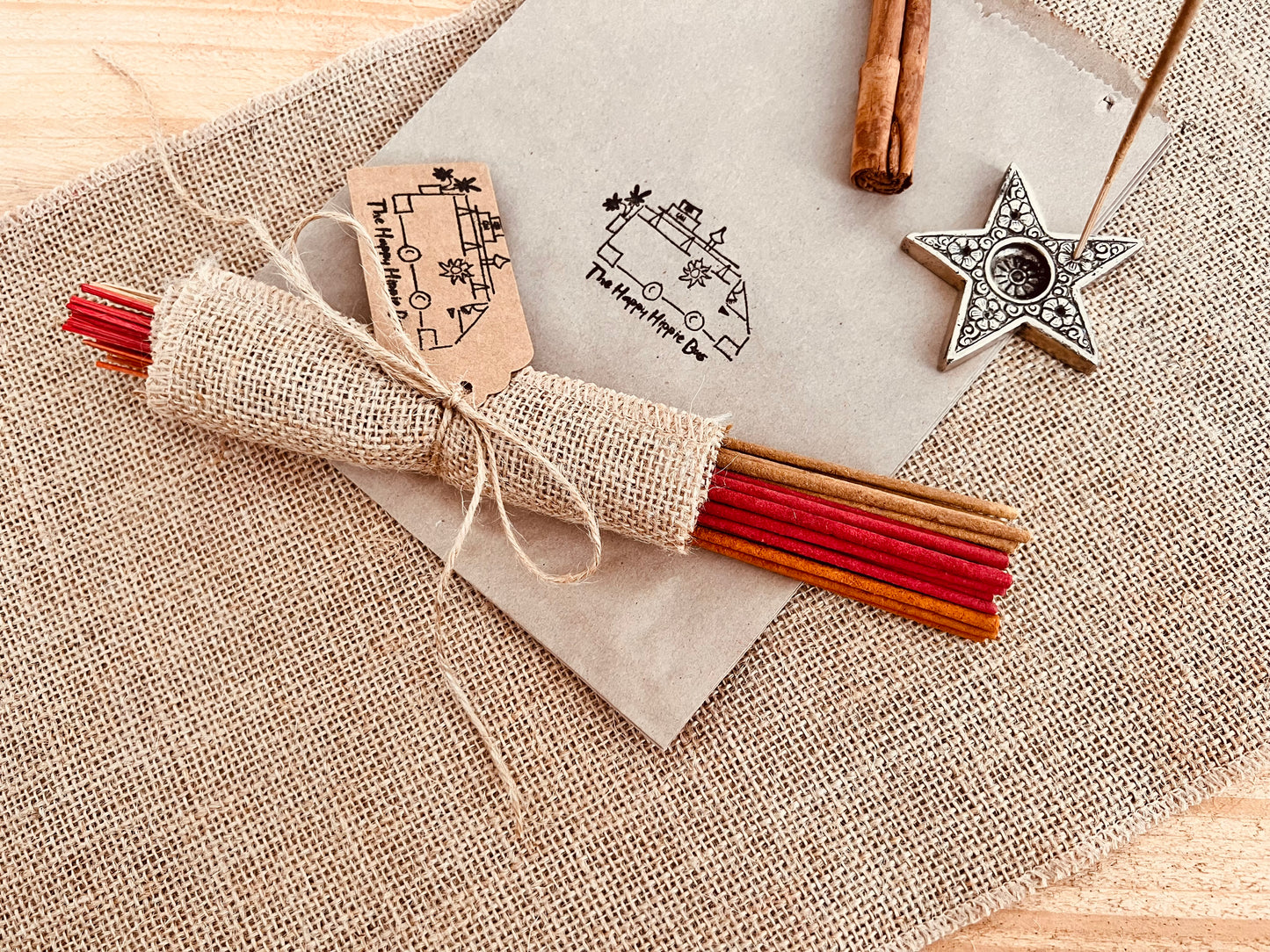 Autumn autumnal fall seasonal incense Joss sticks aromatherapy home fragrance handmade fair trade plastic free hand packed colourful three scent mix incense sticks