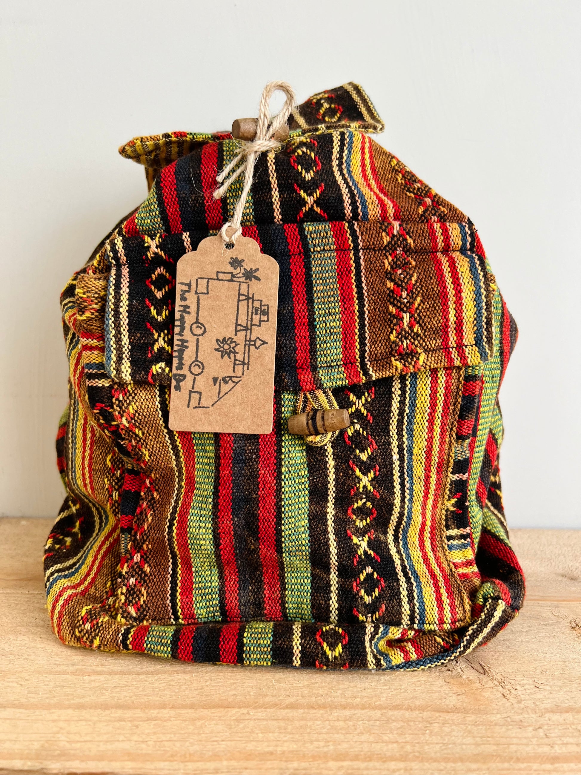 Handmade Fair Trade Bohemian Hippie Mini Rucksack Backpack