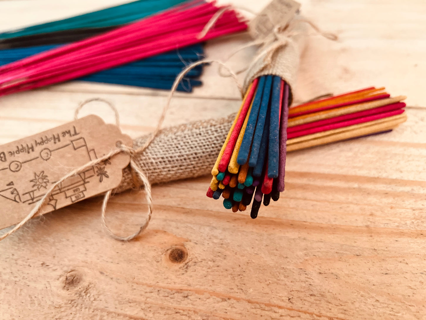 Handmade Rainbow Indian Incense Sticks Fair Trade & Ethically Sourced Natural Materials Plastic Free