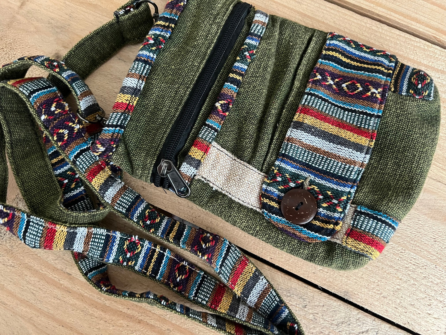 green hippie shoulder bag
