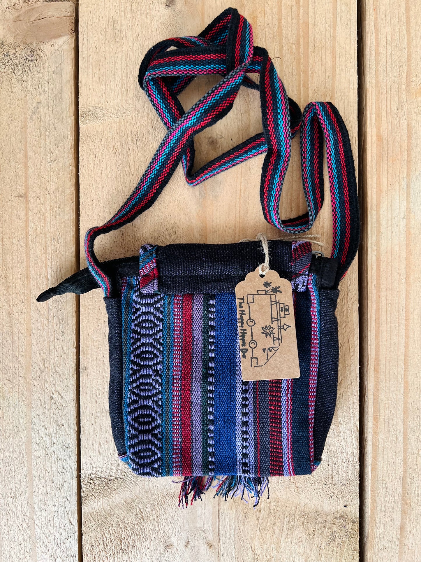 Handmade & Fair Trade Hippie Bohemian Passport Shoulder Bag Festival Beach Bag Purple