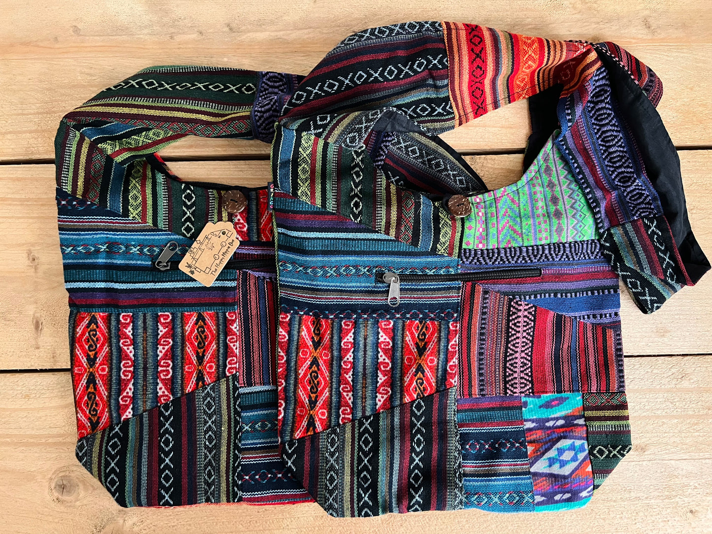 Handmade Fair Trade Ethically Sourced Bohemian Hippie Sling Shoulder Bag Patchwork Festival Holiday Beach Bag