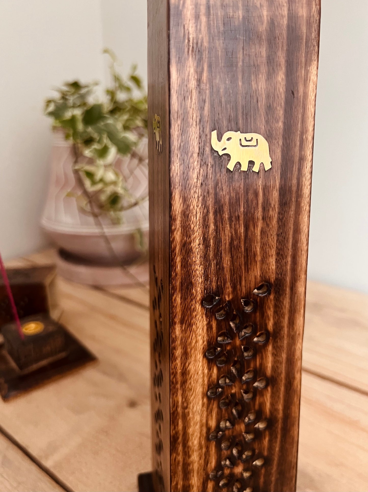 Fair trade wooden incense holder tower