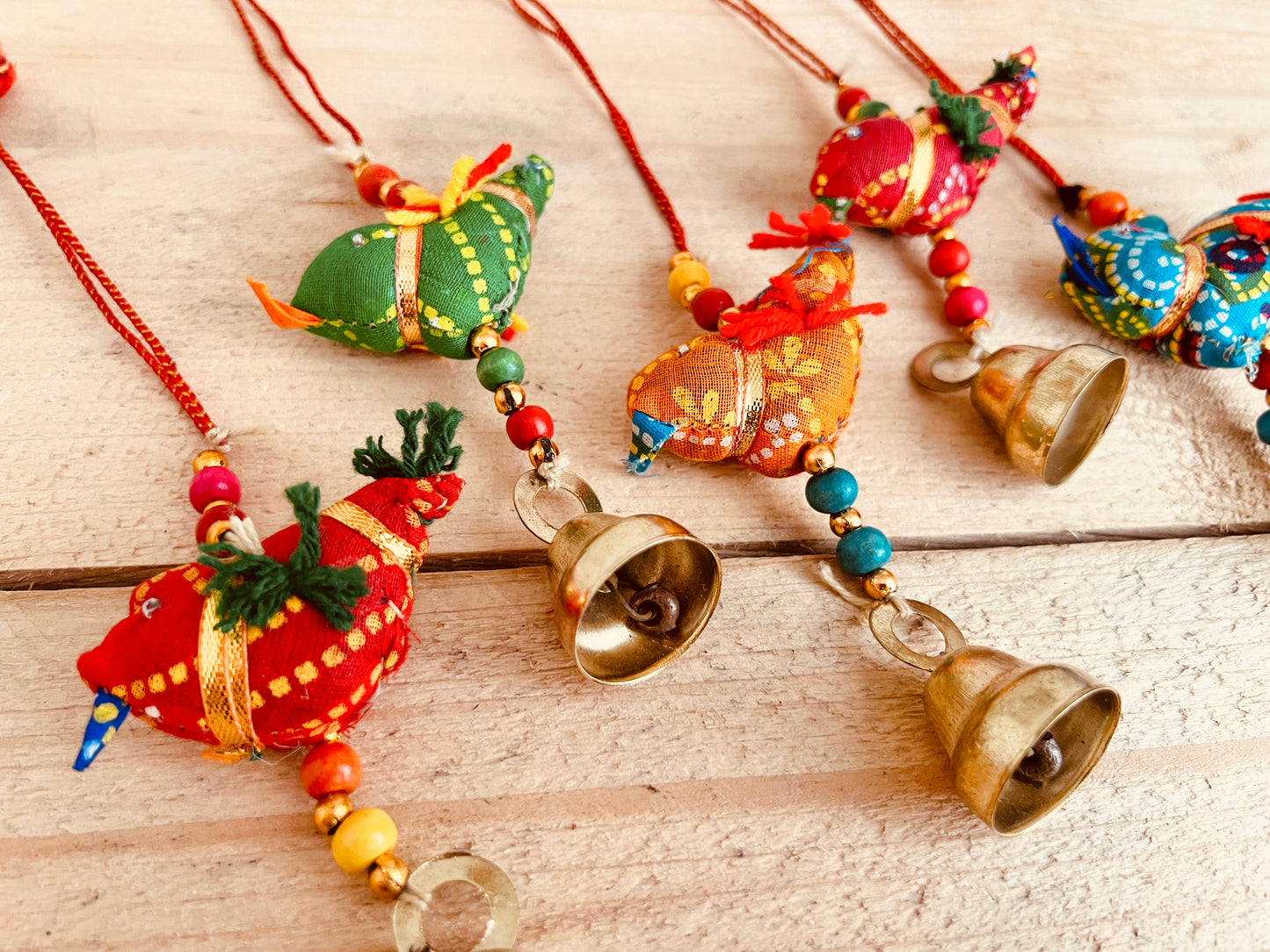 Handmade Fair trade hanging tota bird bells wind chime hippie bohemian hanging decor gift bird
