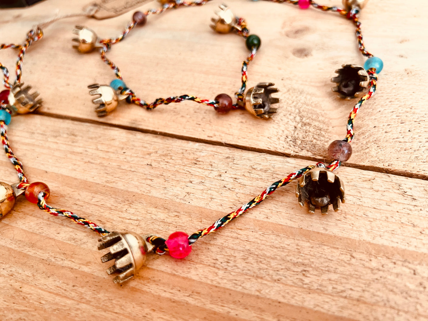 Handmade Fair Trade Ethically Sourced Bohemian Hippie Indian Bells Beautiful Jingle Glass Beads Bohemian Home Decor Wind Chime