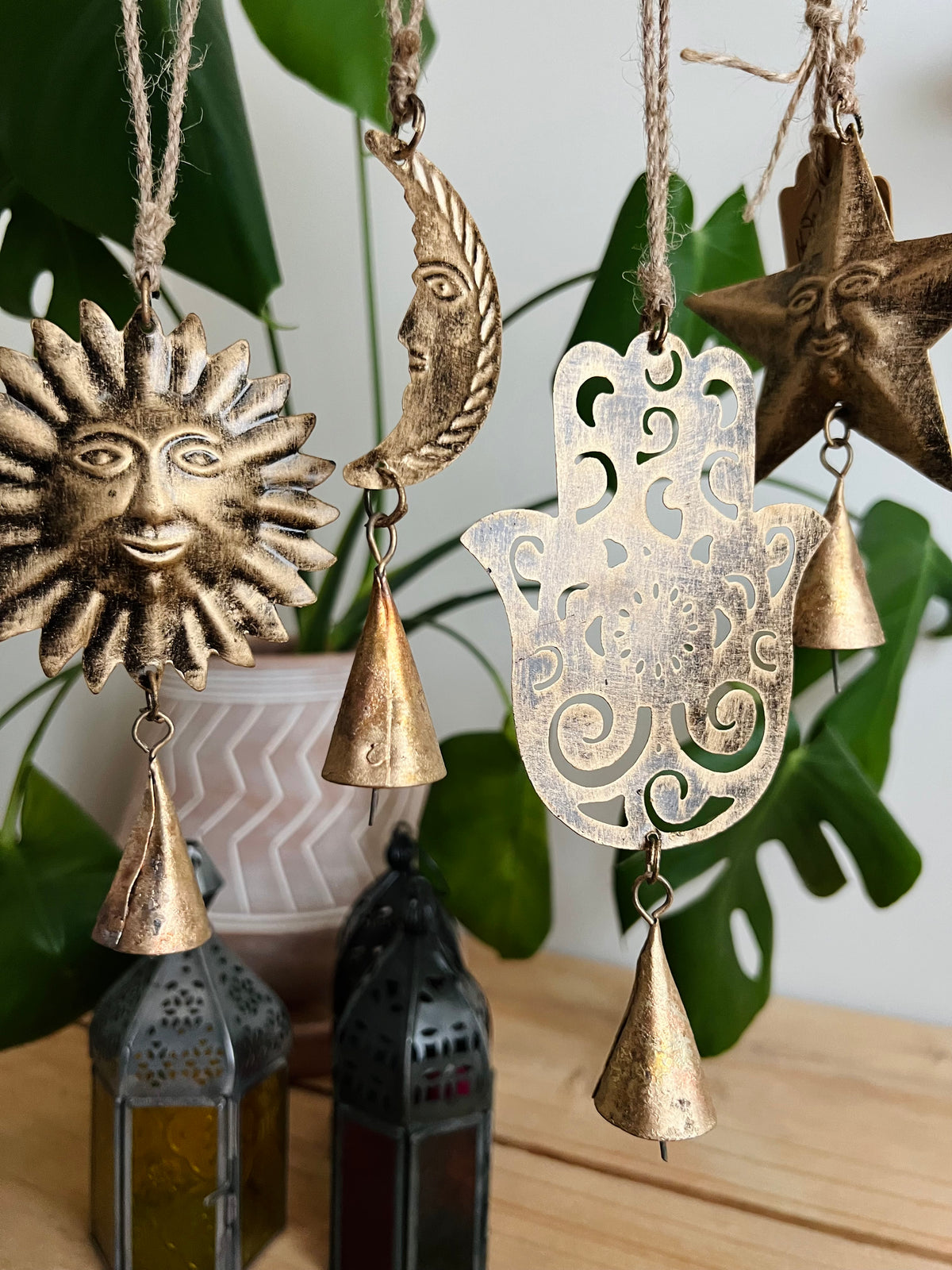 Handmade Fair Trade Ethically Sourced Bohemian Sun Bell Wind Chime Indian Bell Bronze Sun Bell Hippie Bohemian