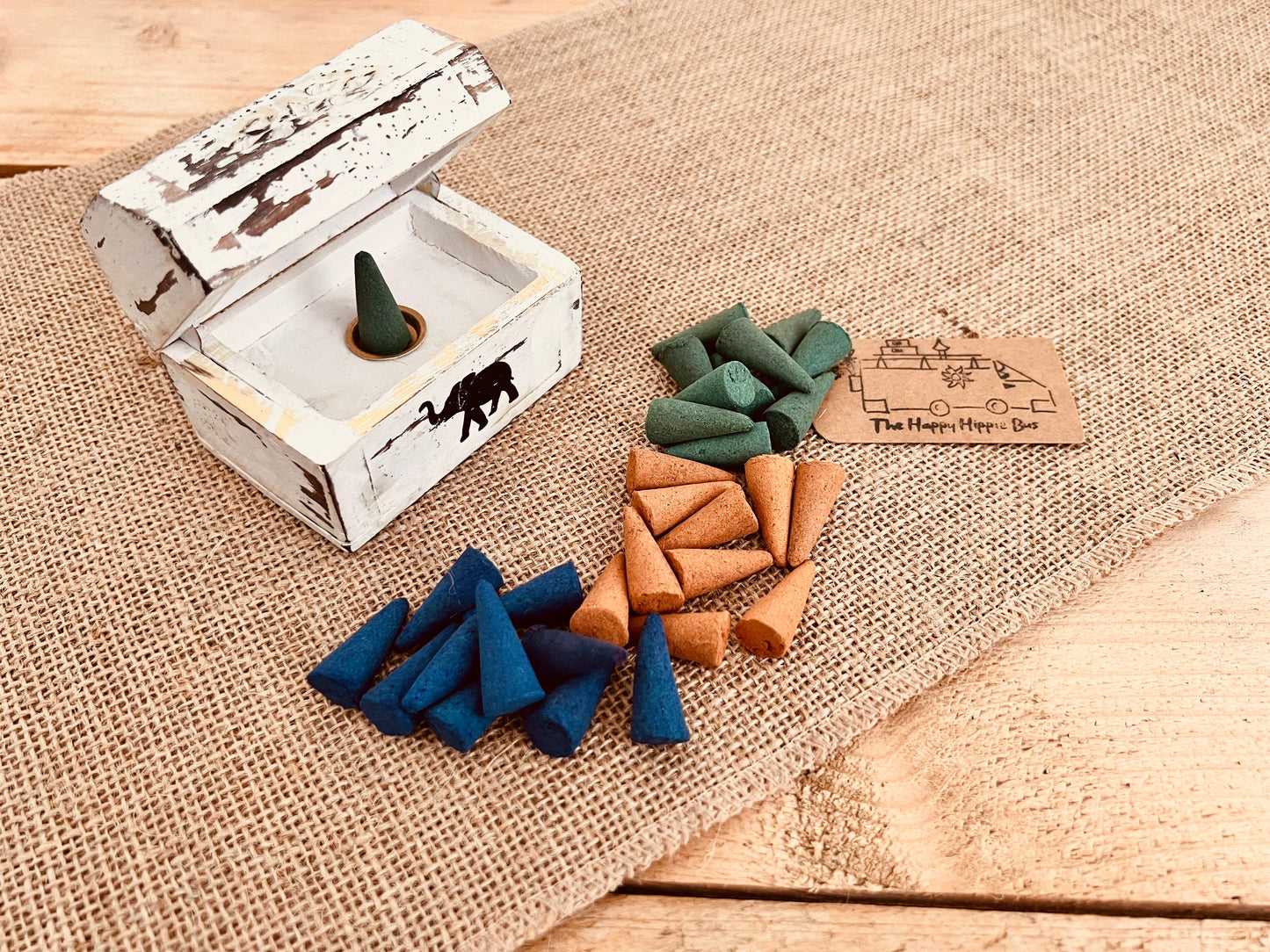 handmade fair trade ethically sourced incense cones for meditation mindfulness yoga practices nag champa Tibetan musk amber incense cones plastic free packaging