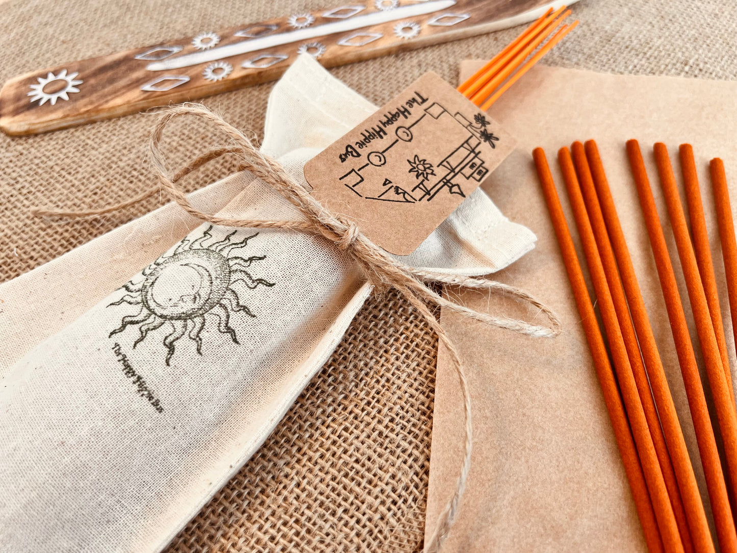 Orange Zest Premium Incense Sticks – Hand Dipped, Plastic-Free, Slow 1 Hour Burn