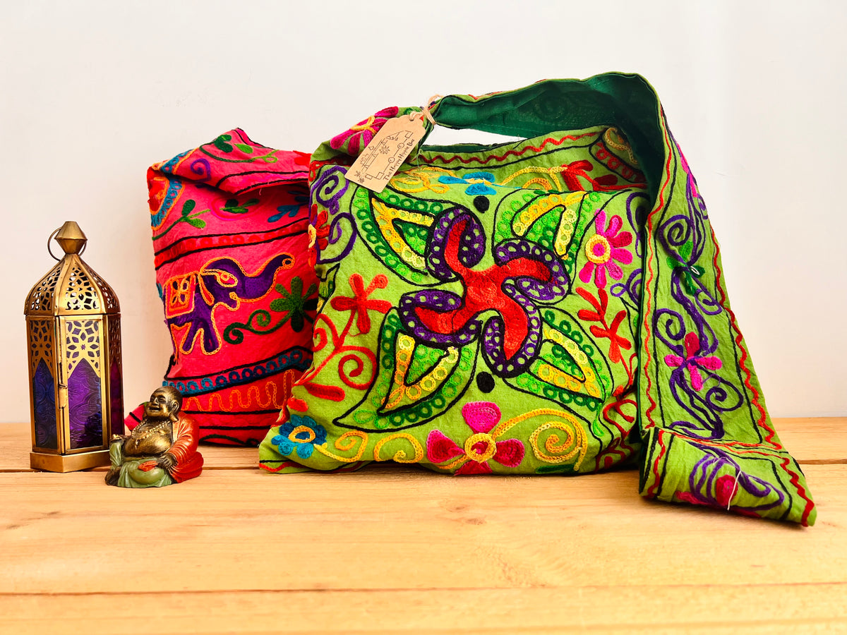 Bohemian Hippie Shoulder Bag Hand Embroidered