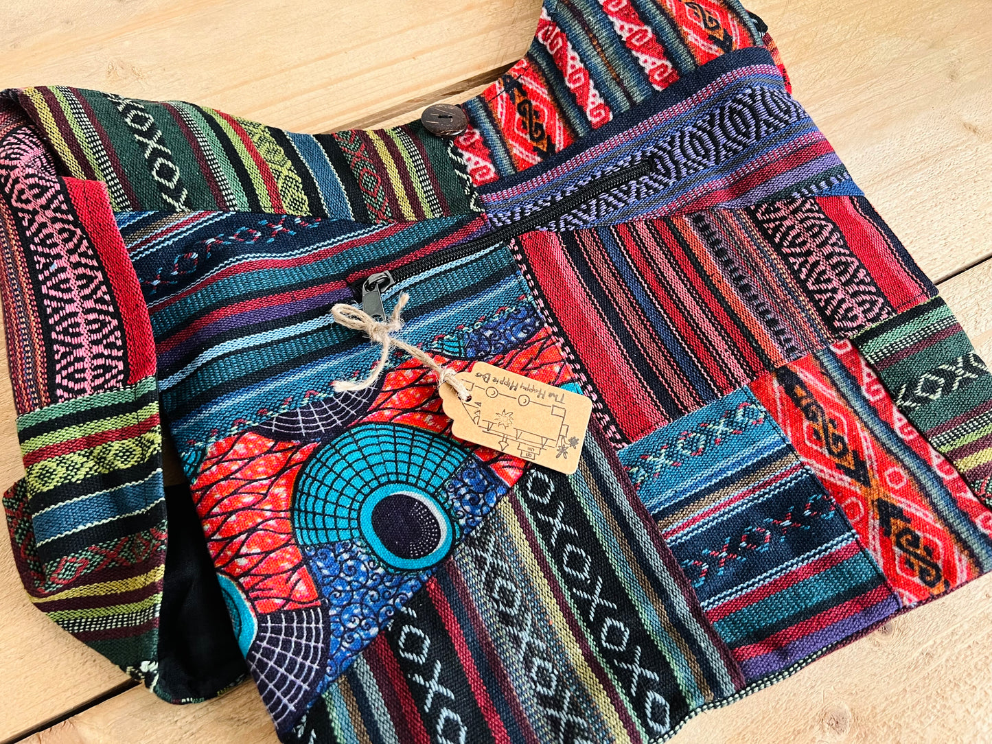 Handmade Fair Trade Ethically Sourced Bohemian Hippie Sling Shoulder Bag Patchwork Festival Holiday Beach Bag