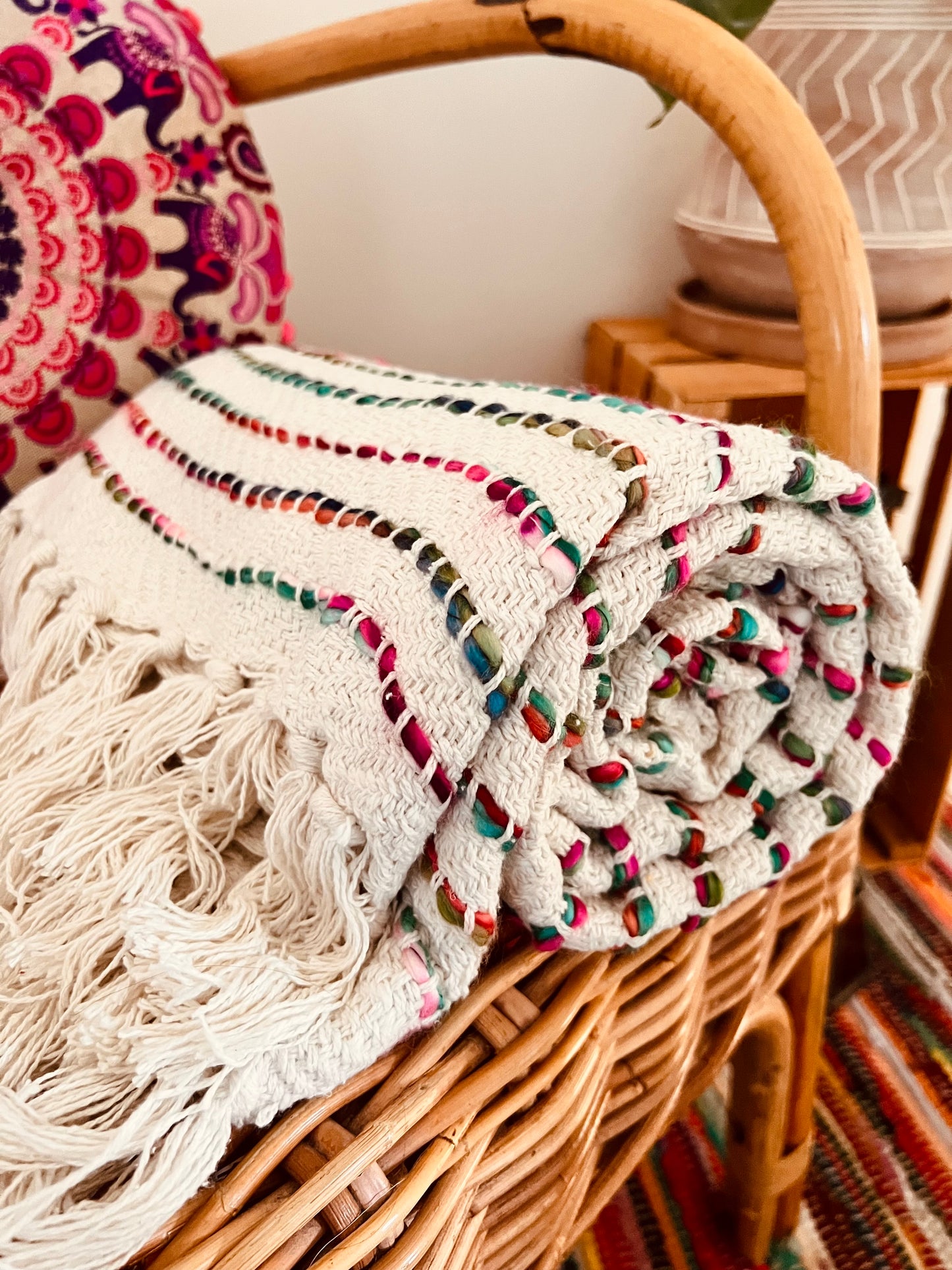 large soft fair trade handmade throw blanket ethically sourced