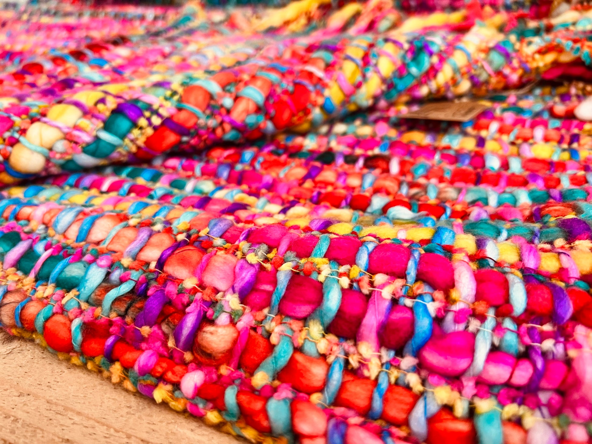 Colourful fair trade rainbow blanket