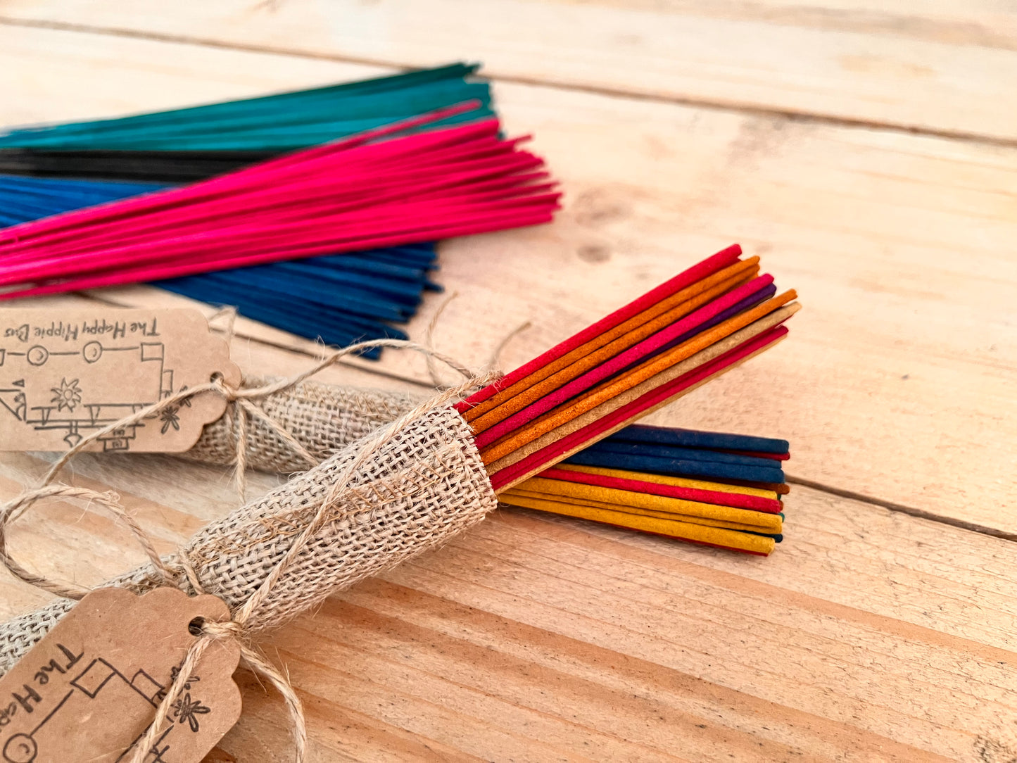 Handmade Rainbow Indian Incense Sticks Fair Trade & Ethically Sourced Natural Materials Plastic Free