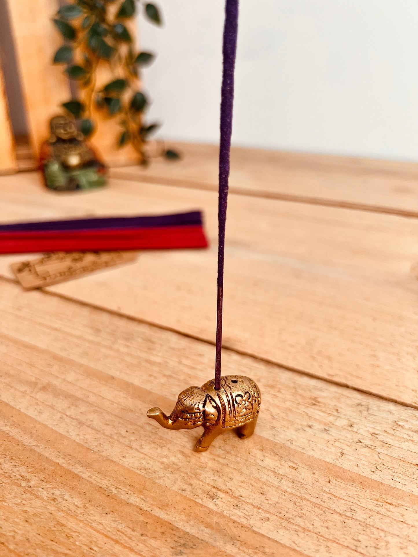 Mini Brass Elephant Incense Stick Holder