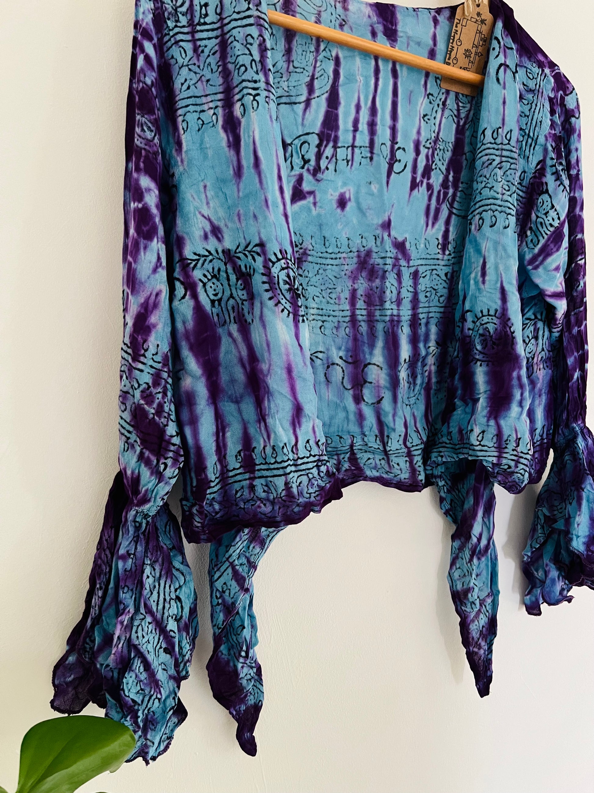 Handmade Fair Trade Hippie Boho Blue & Purple Prayer Top Slow Fashion 