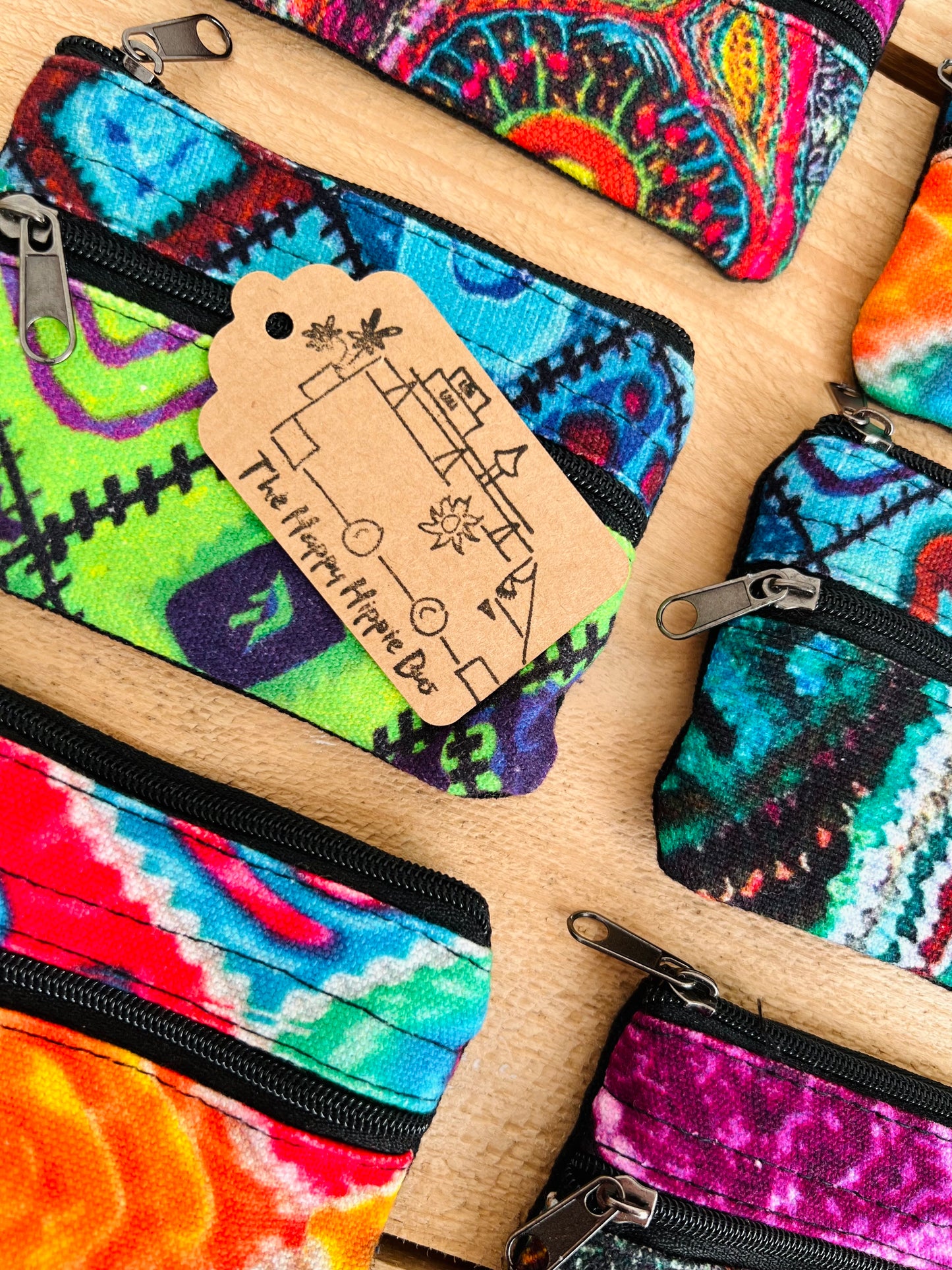 Handmade Hand Printed Bohemian Hippie Coin Purse