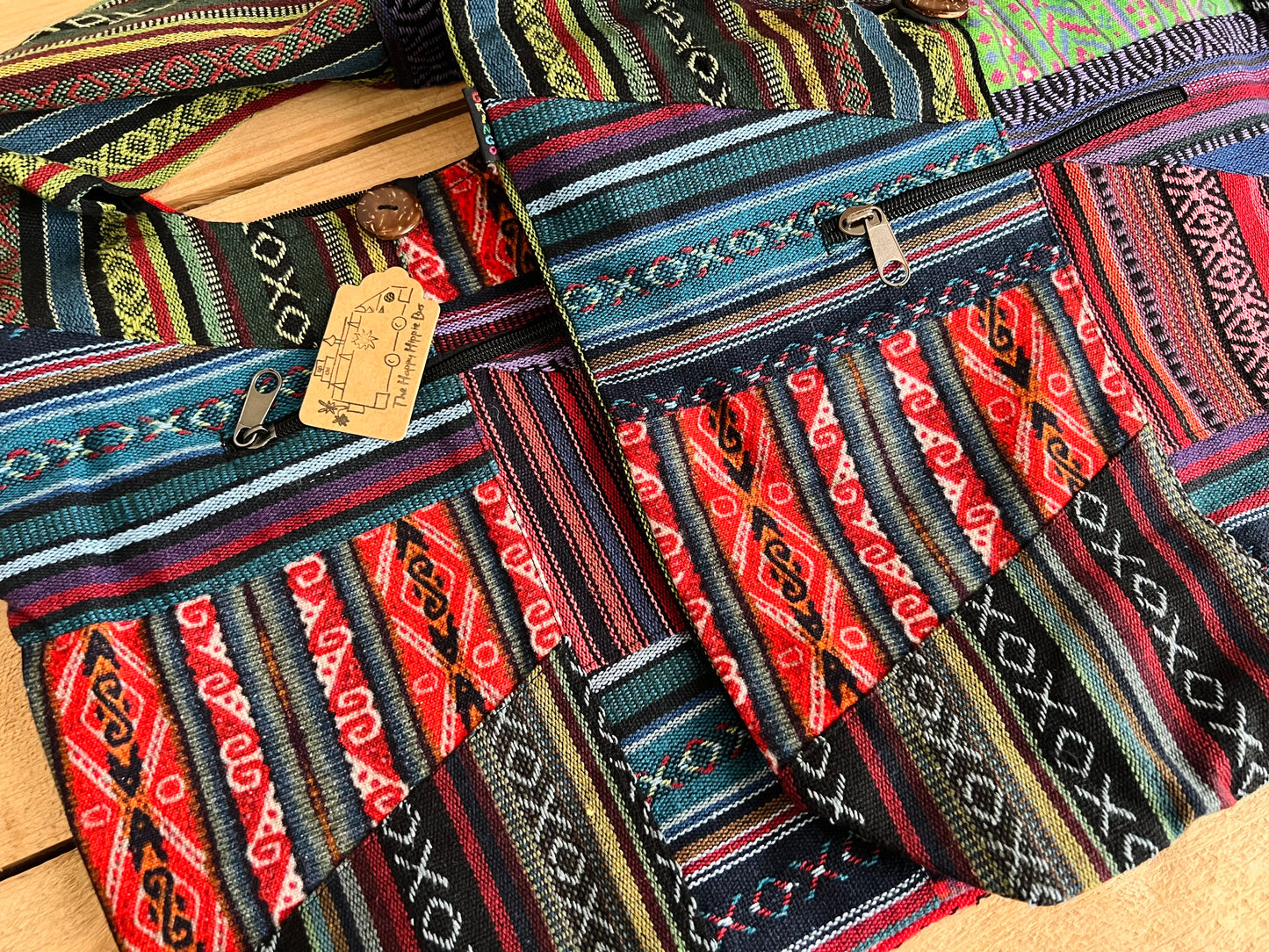 Handmade Fair Trade Ethically Sourced Bohemian Hippie Sling Shoulder Bag Patchwork Festival Holiday Beach Bag