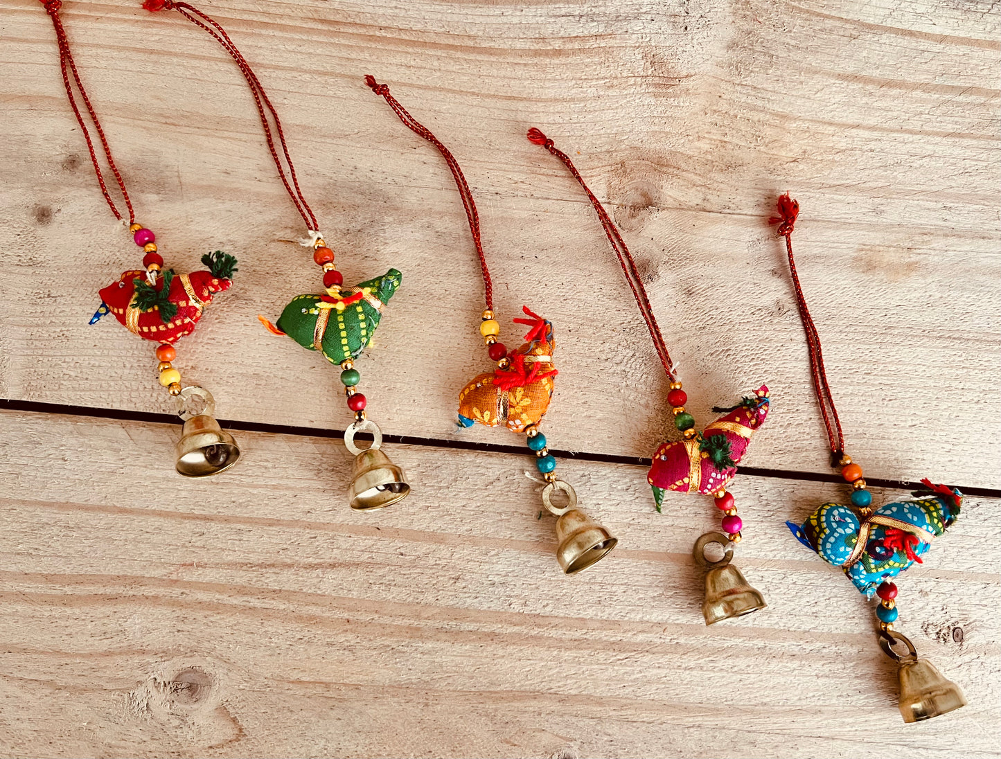 Handmade Fair trade hanging tota bird bells wind chime hippie bohemian hanging decor gift bird