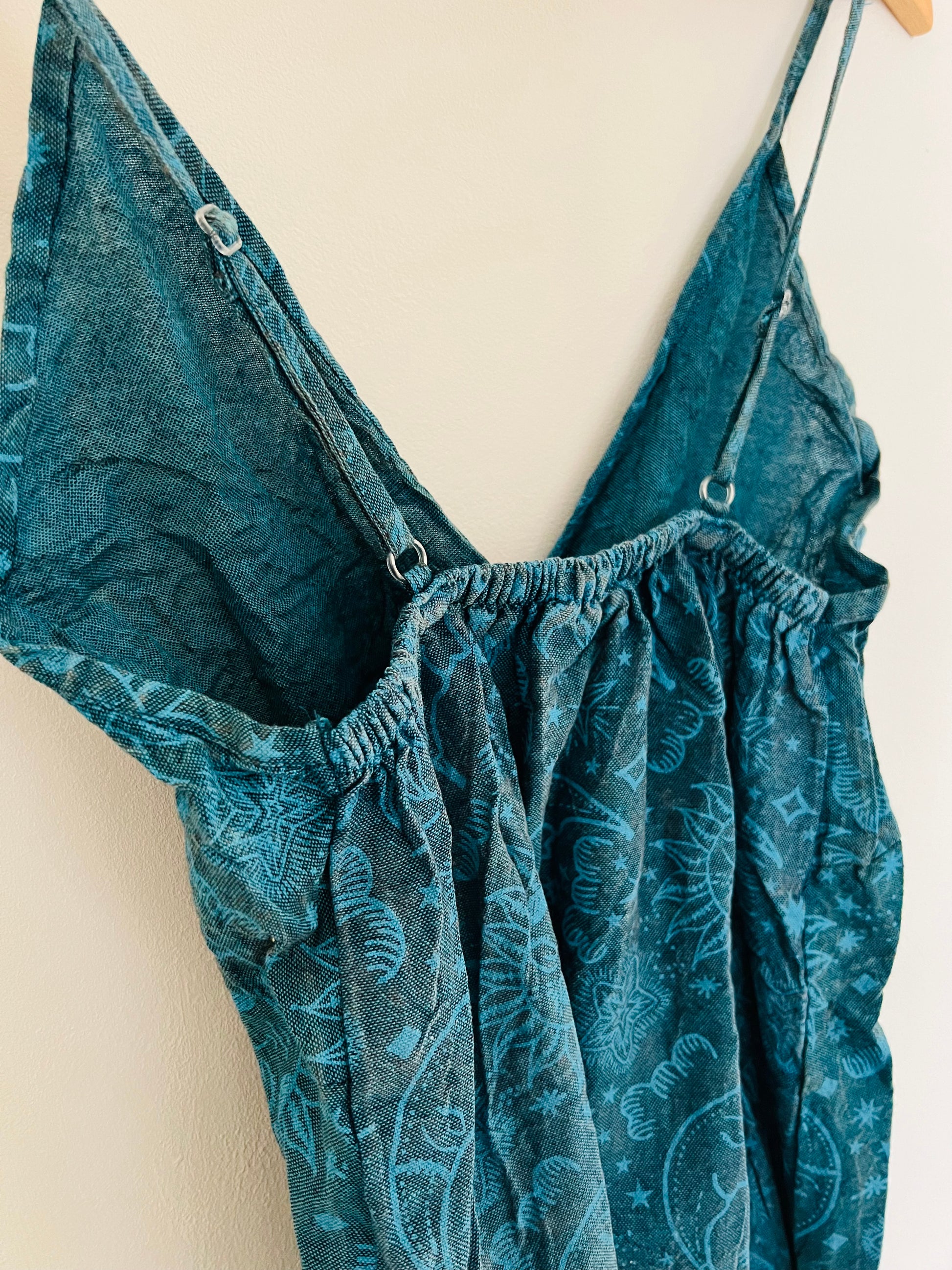 Ocean Blue Summer Dress Hippie Sun & Moon Handmade Fair Trade