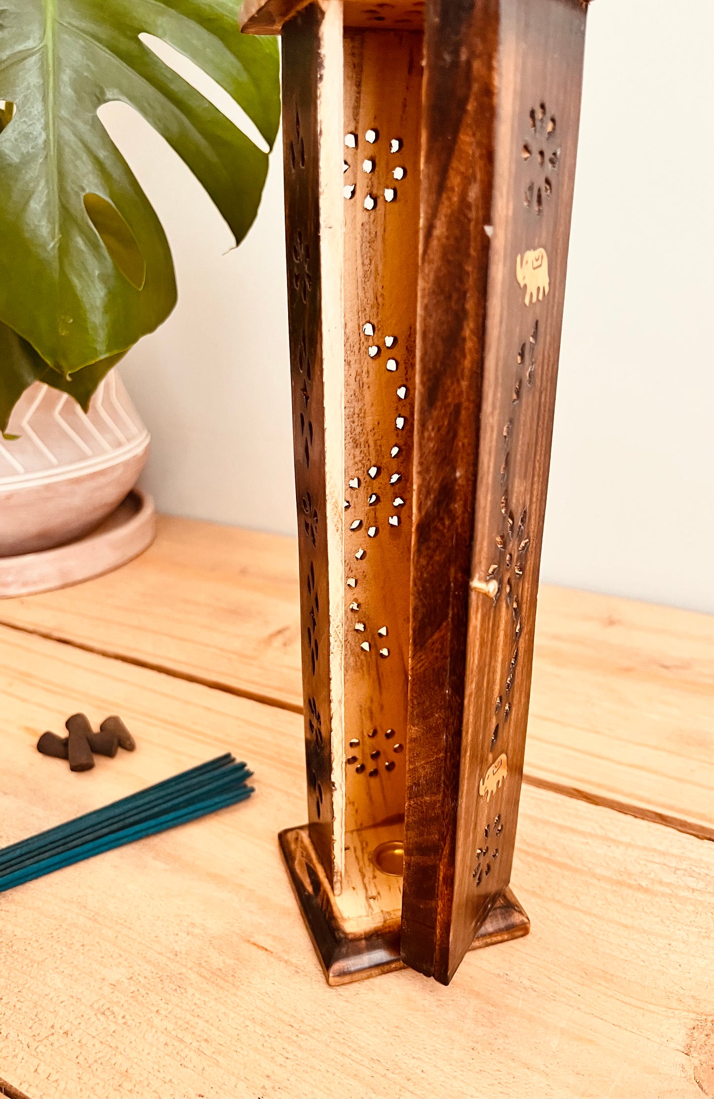 Fair trade wooden incense stick incense cone burner box