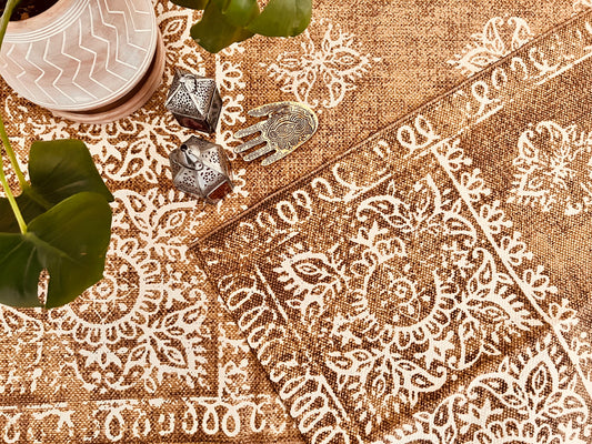 Fair trade handmade Indian design rug