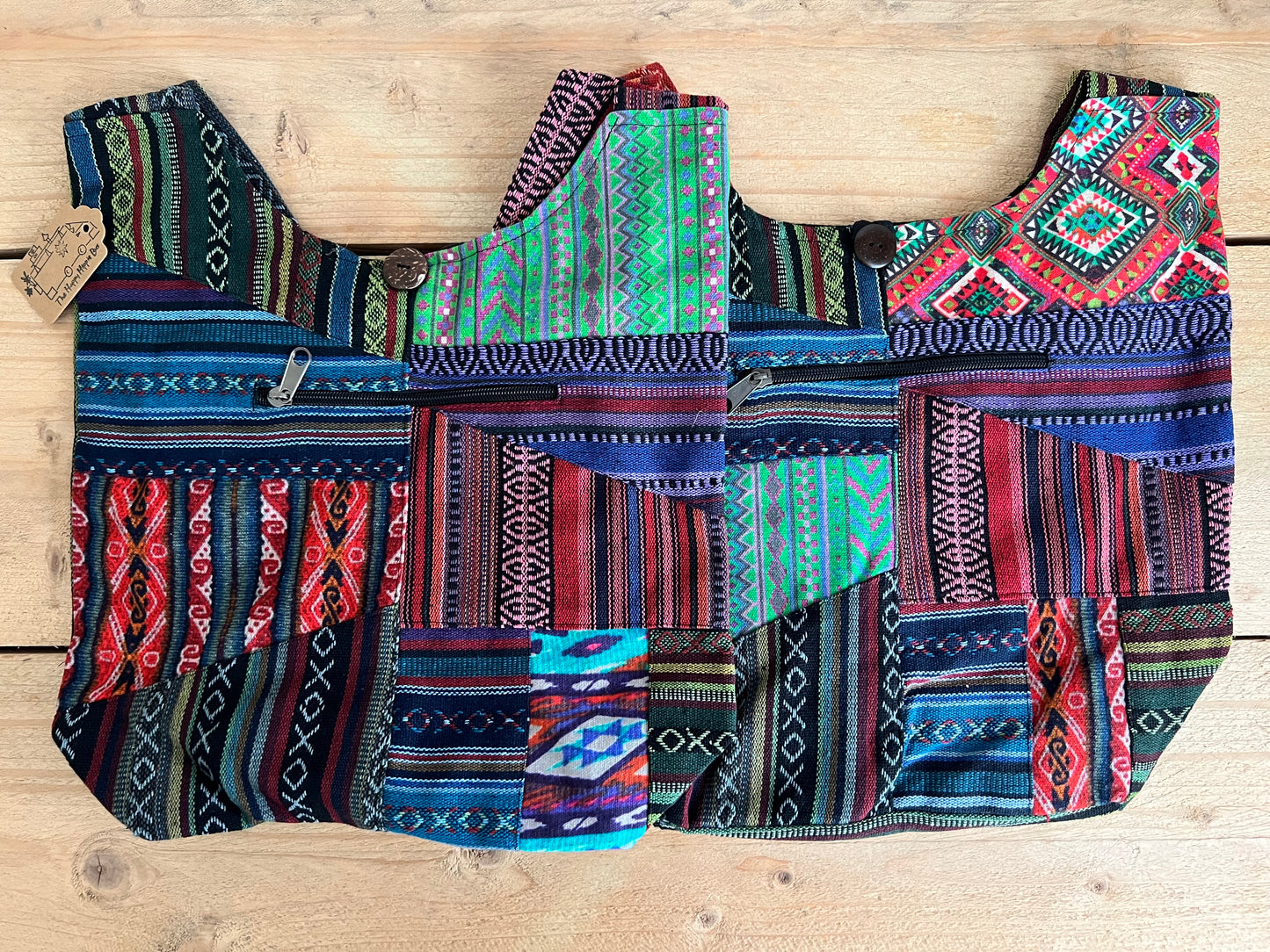 Handmade Fair Trade Ethically Sourced Bohemian Hippie Sling Shoulder Bag Patchwork Festival Holiday Beach Bag