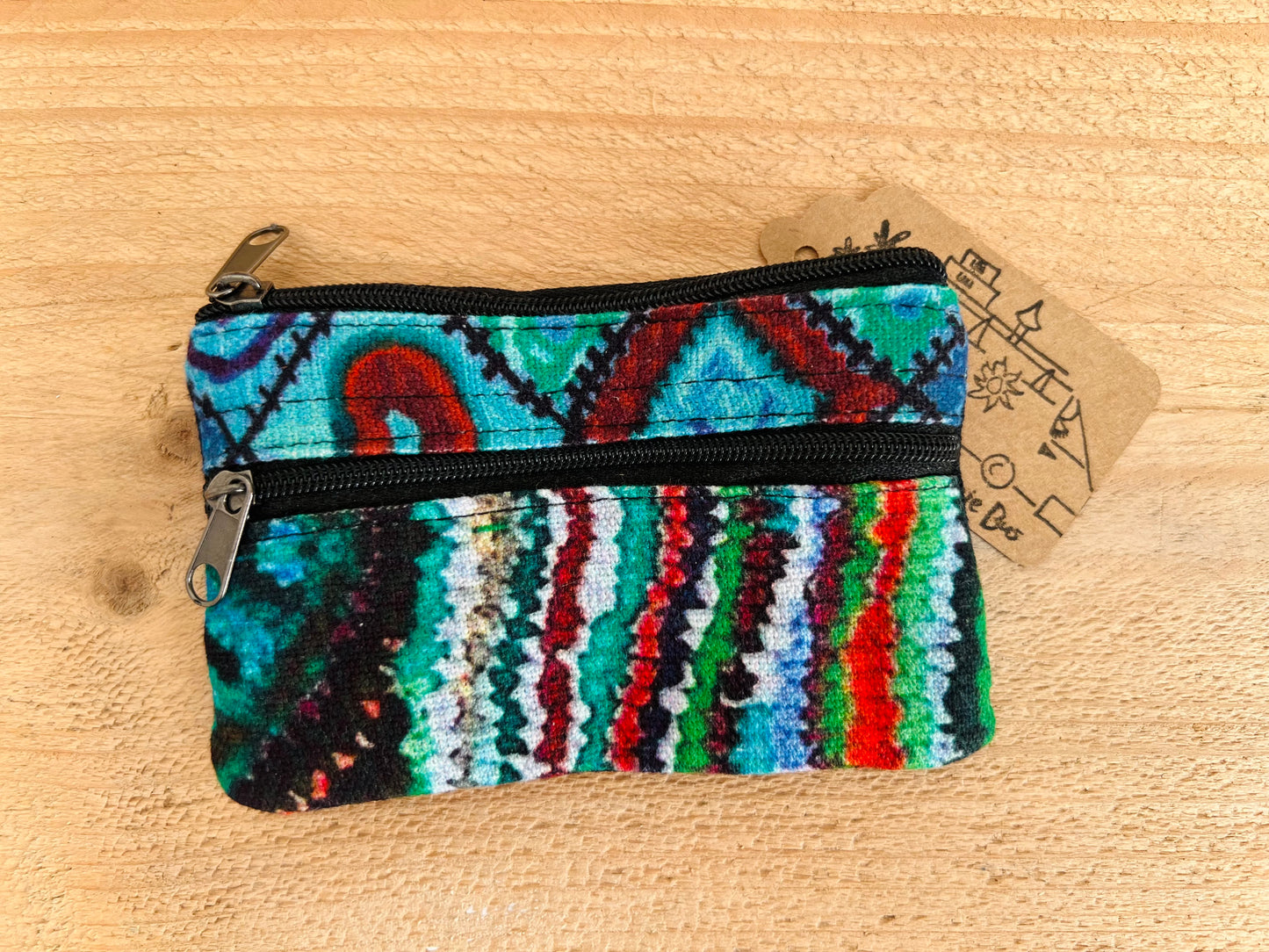 Handmade Hand Printed Bohemian Hippie Coin Purse