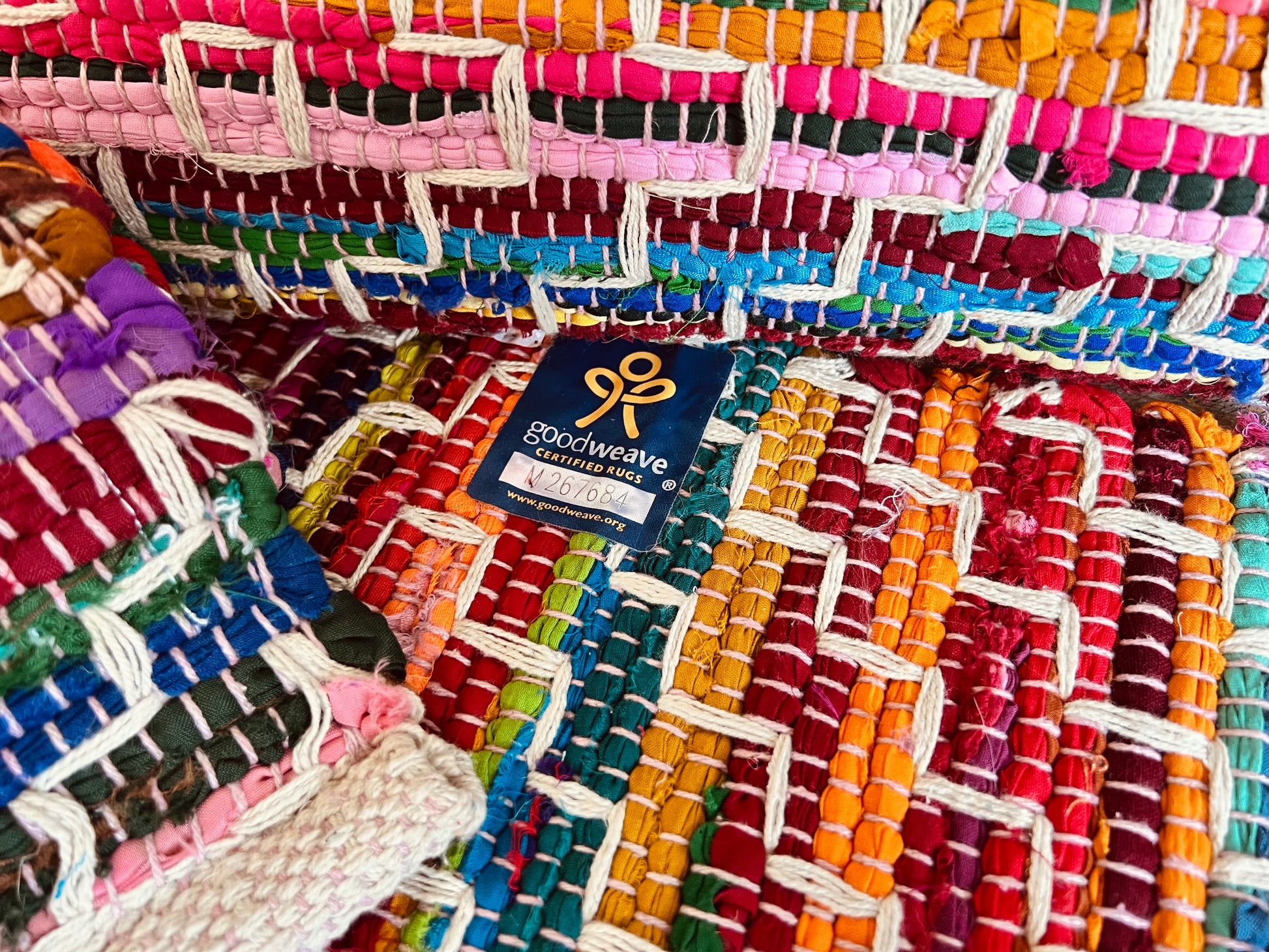 Handmade fair trade rag rug