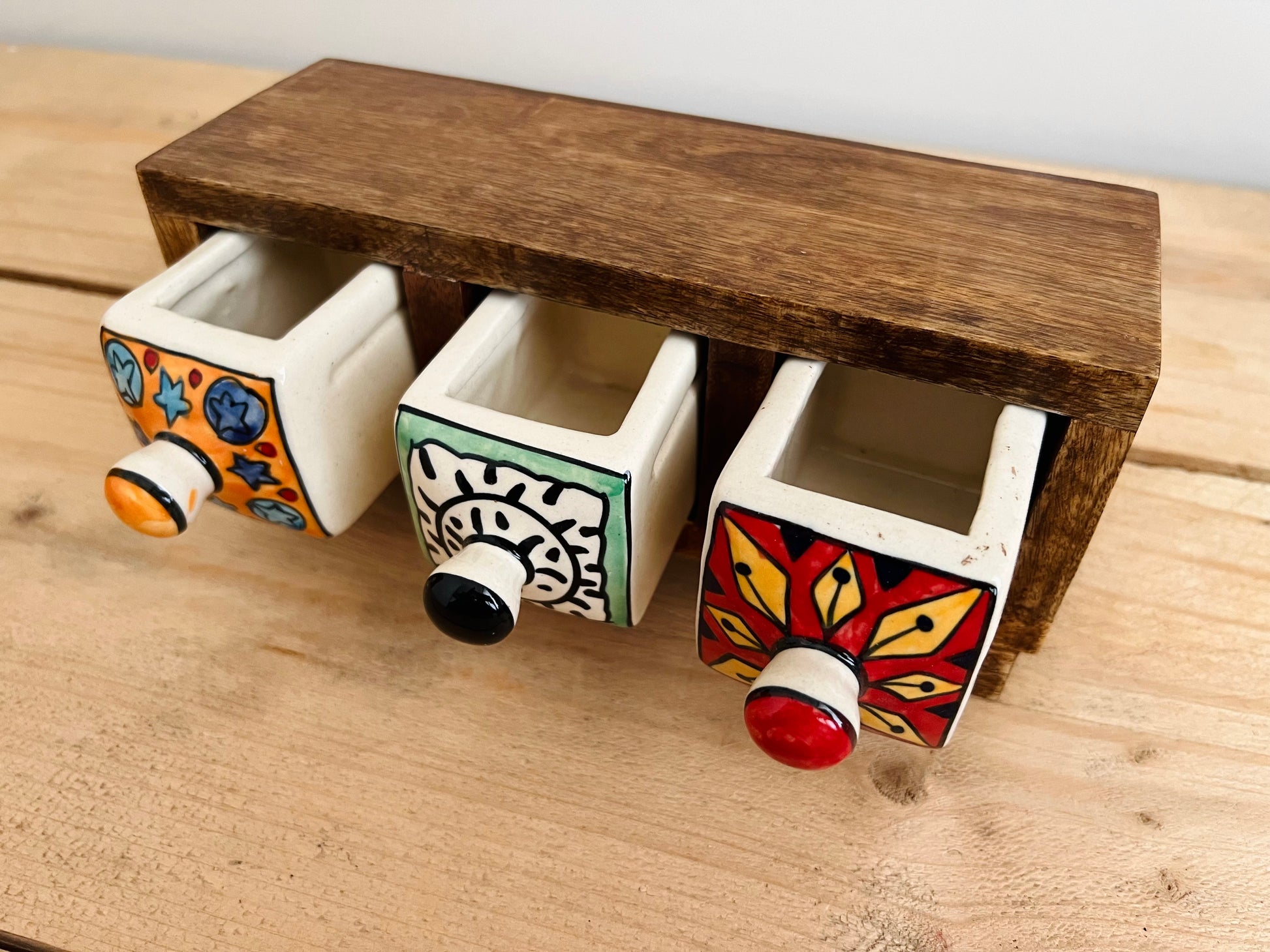 three drawer ceramic chest