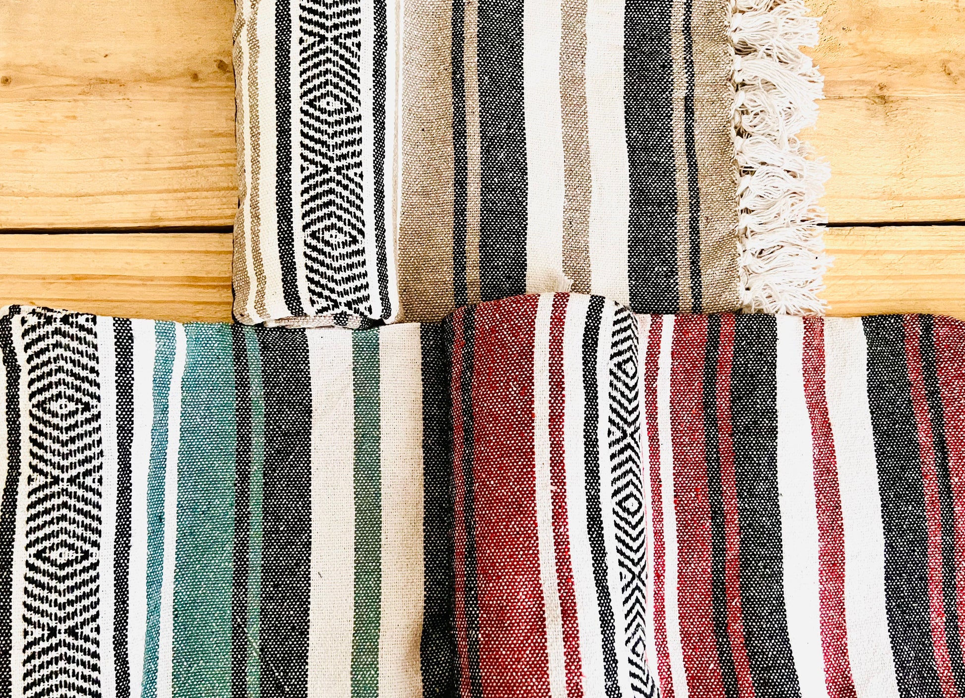 Striped blanket tassel throw boho home 