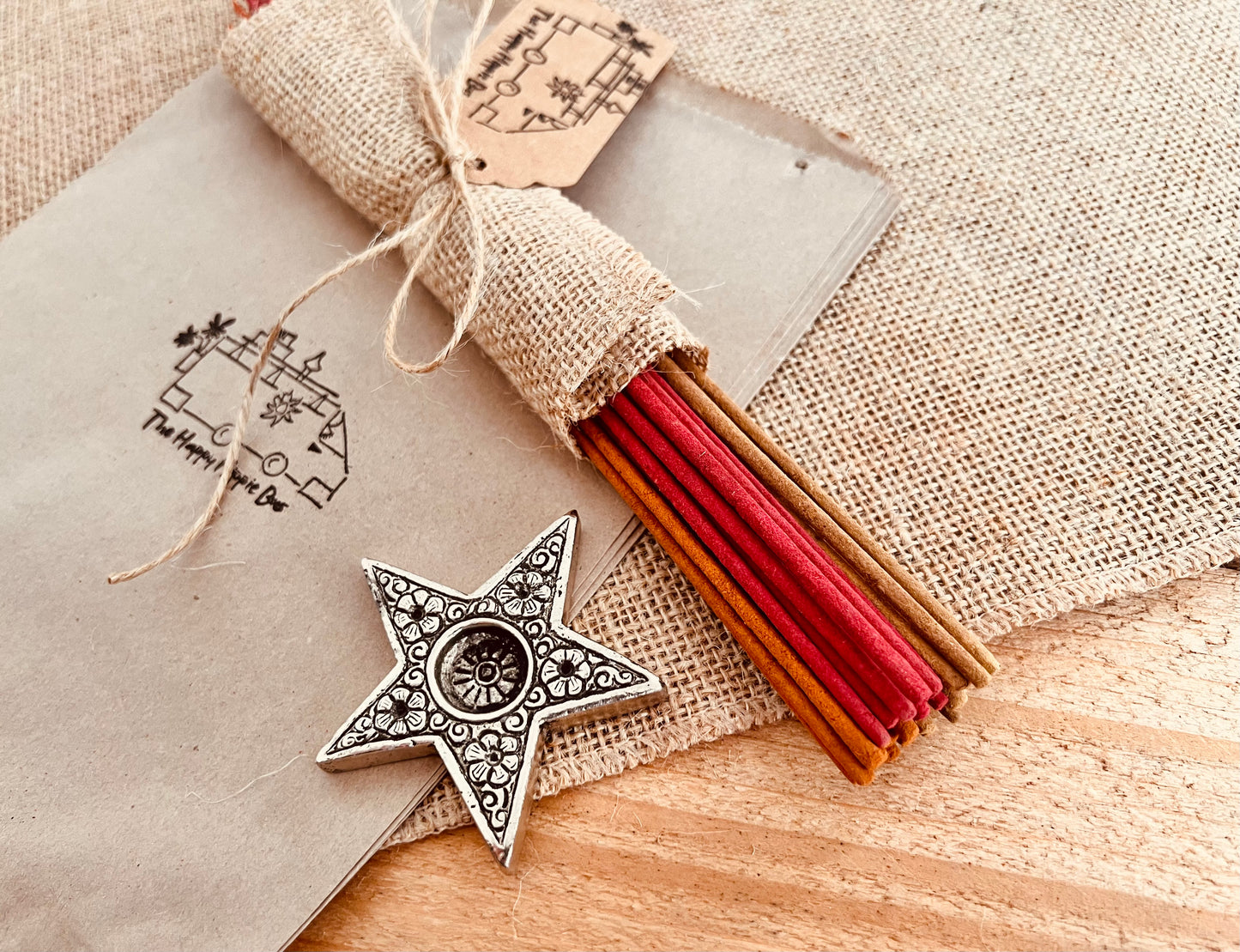 Autumn autumnal fall seasonal incense Joss sticks aromatherapy home fragrance handmade fair trade plastic free hand packed colourful three scent mix incense sticks