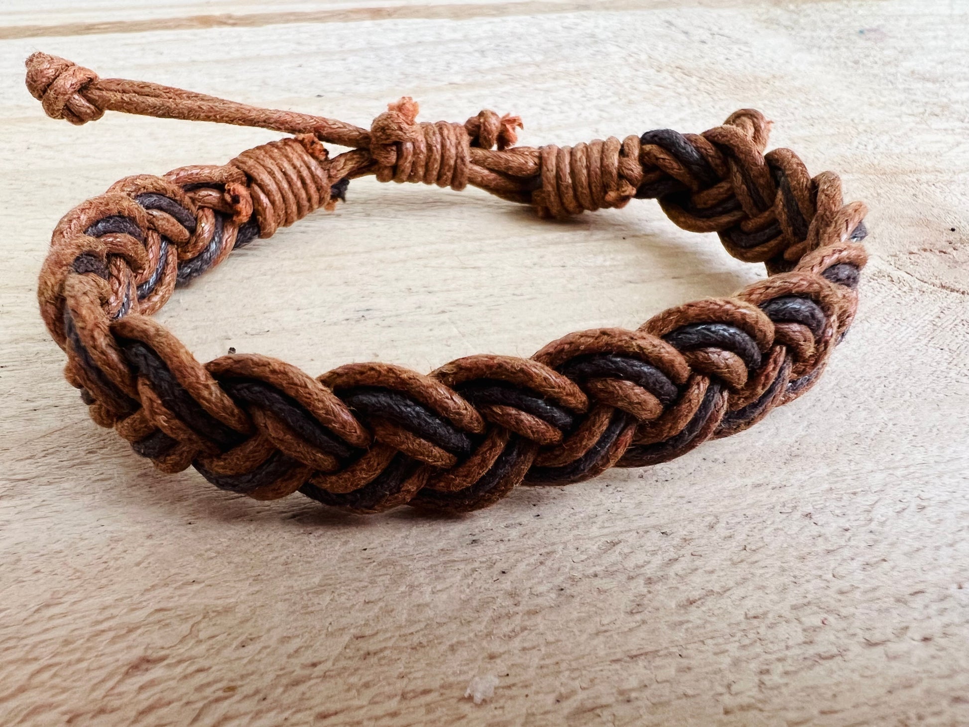 brown surfer woven bracelet