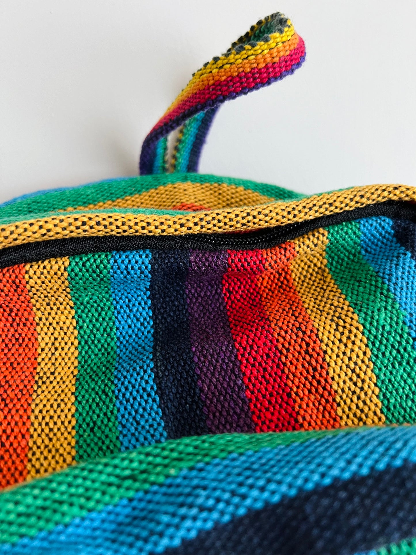 Bohemian Hippie Rainbow Stripe Backpack handmade, Fair Trade & Ethically Sourced 