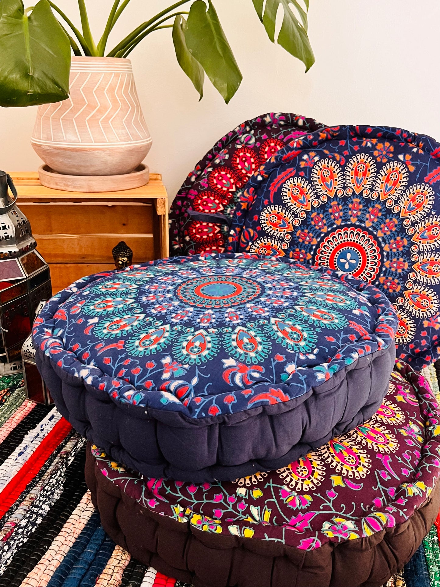 Peacock Print Floor/Yoga Cushion