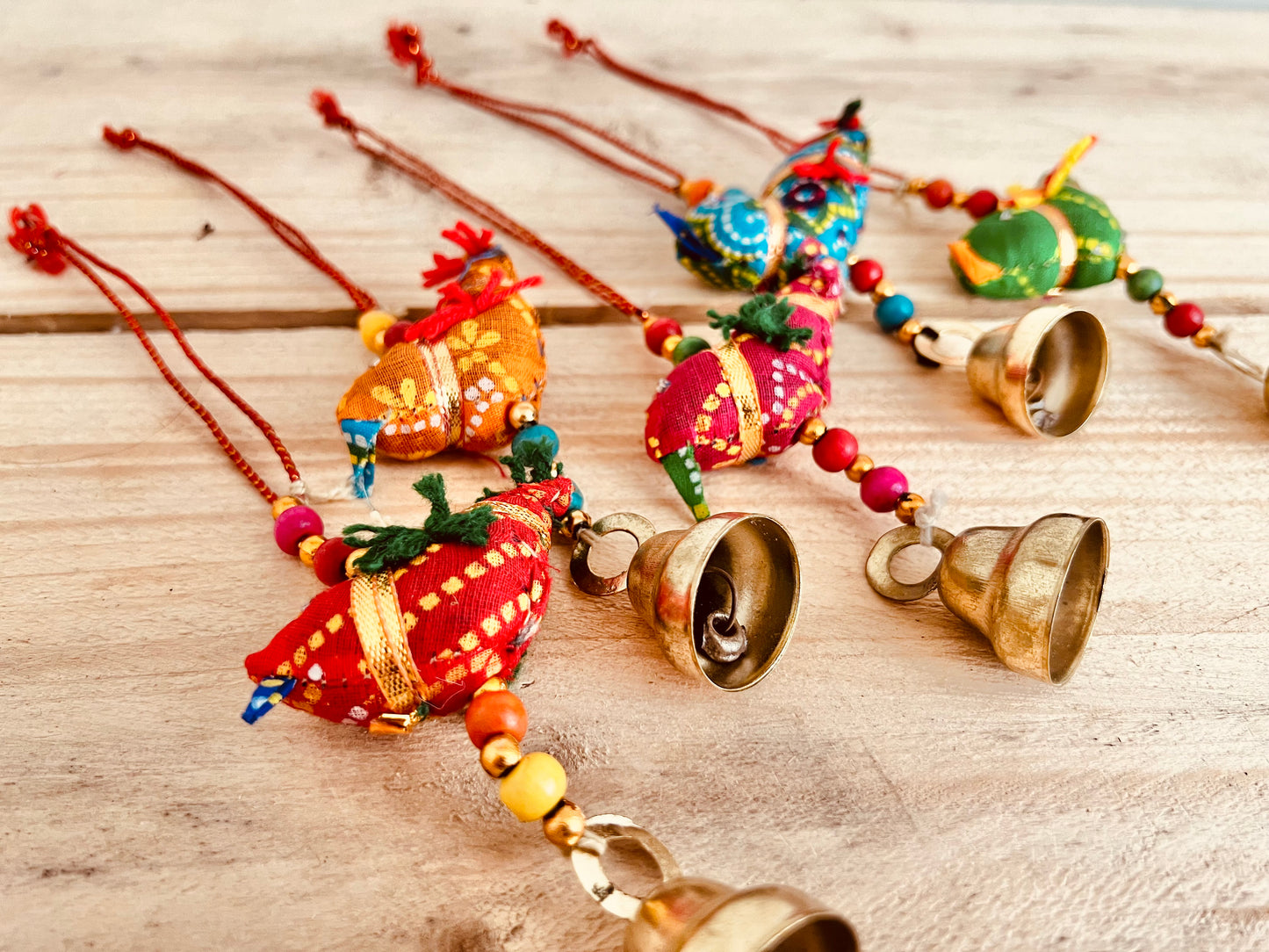 Handmade Fair trade hanging tota bird bells wind chime hippie bohemian hanging decor gift bird