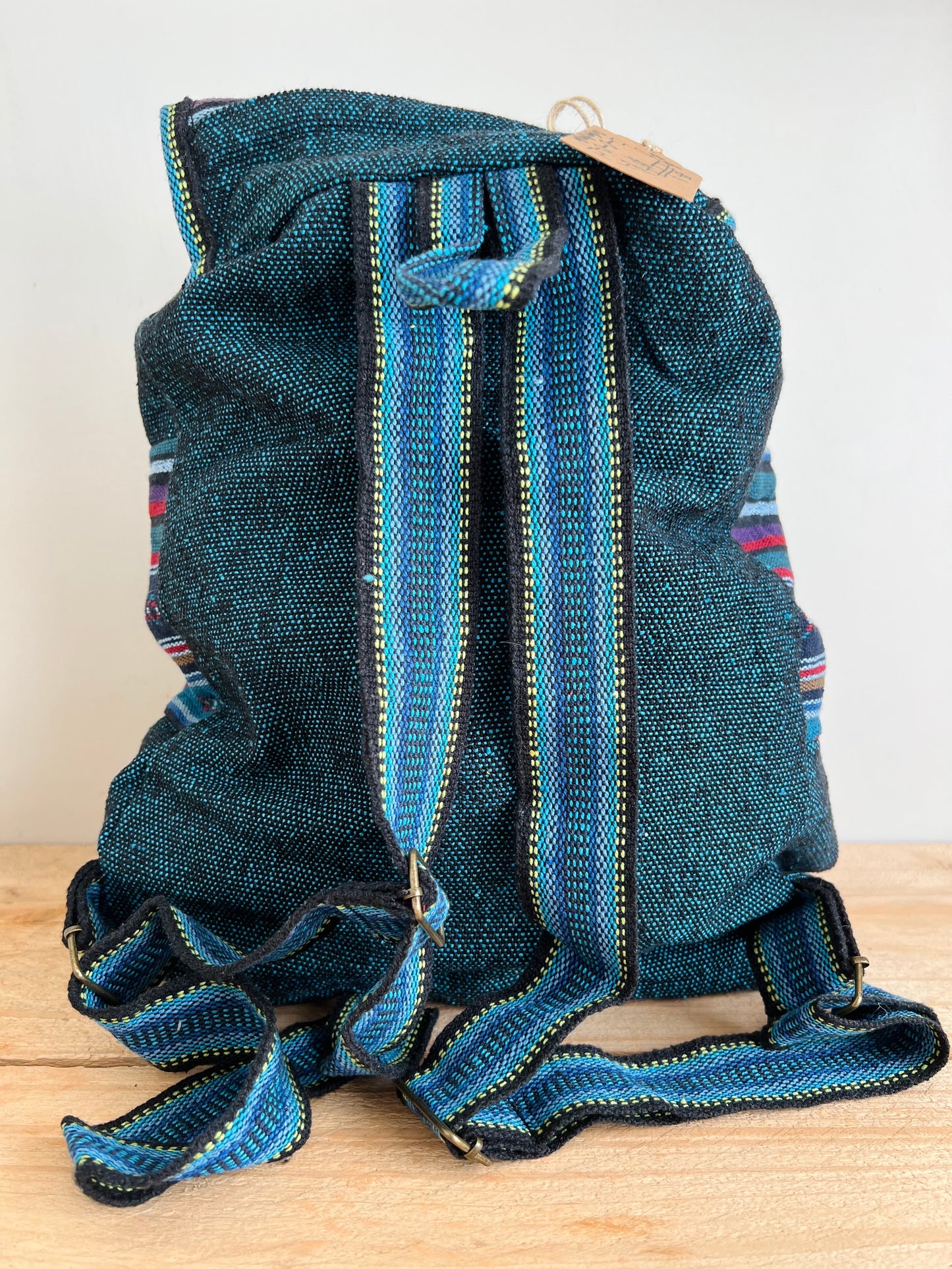 Handmade Fair Trade Patchwork Hippie Bohemian Backpack Blue