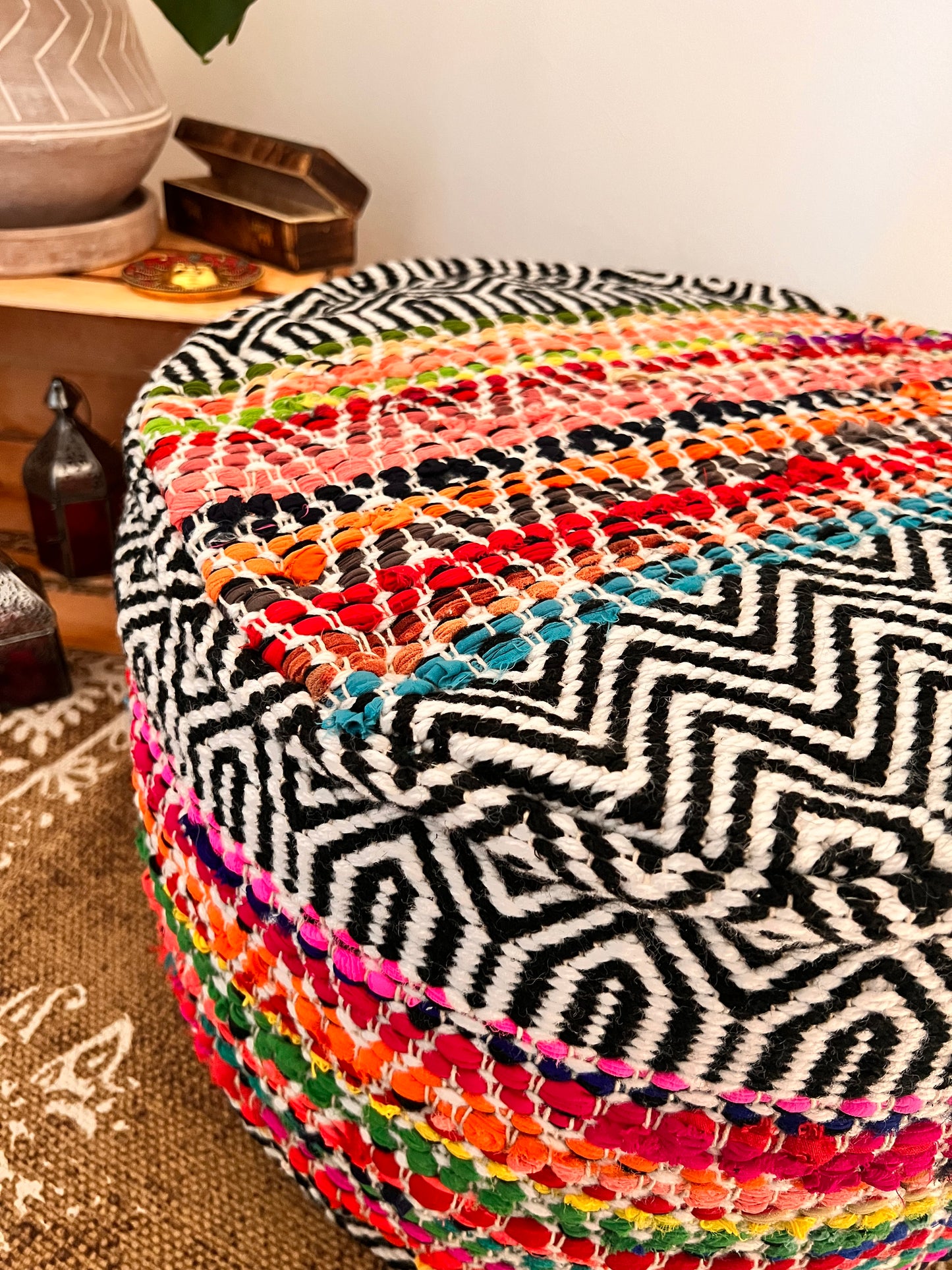 Fair trade boho hippie footstool pouffe