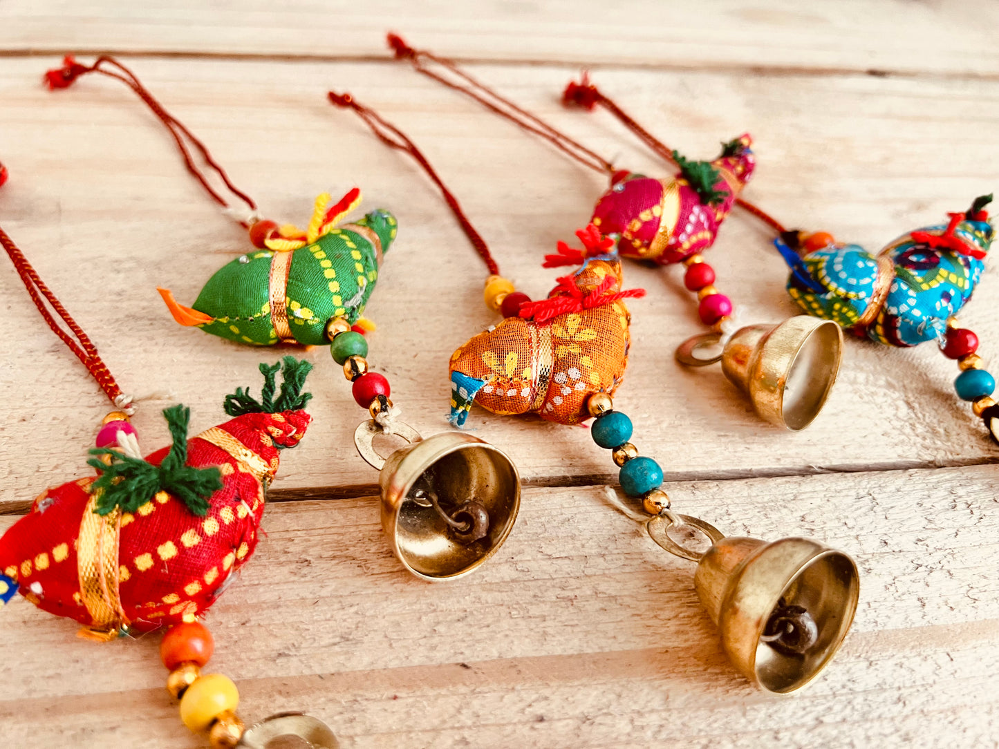 Handmade Fair trade hanging tota bird bells wind chime hippie bohemian hanging decor gift bird