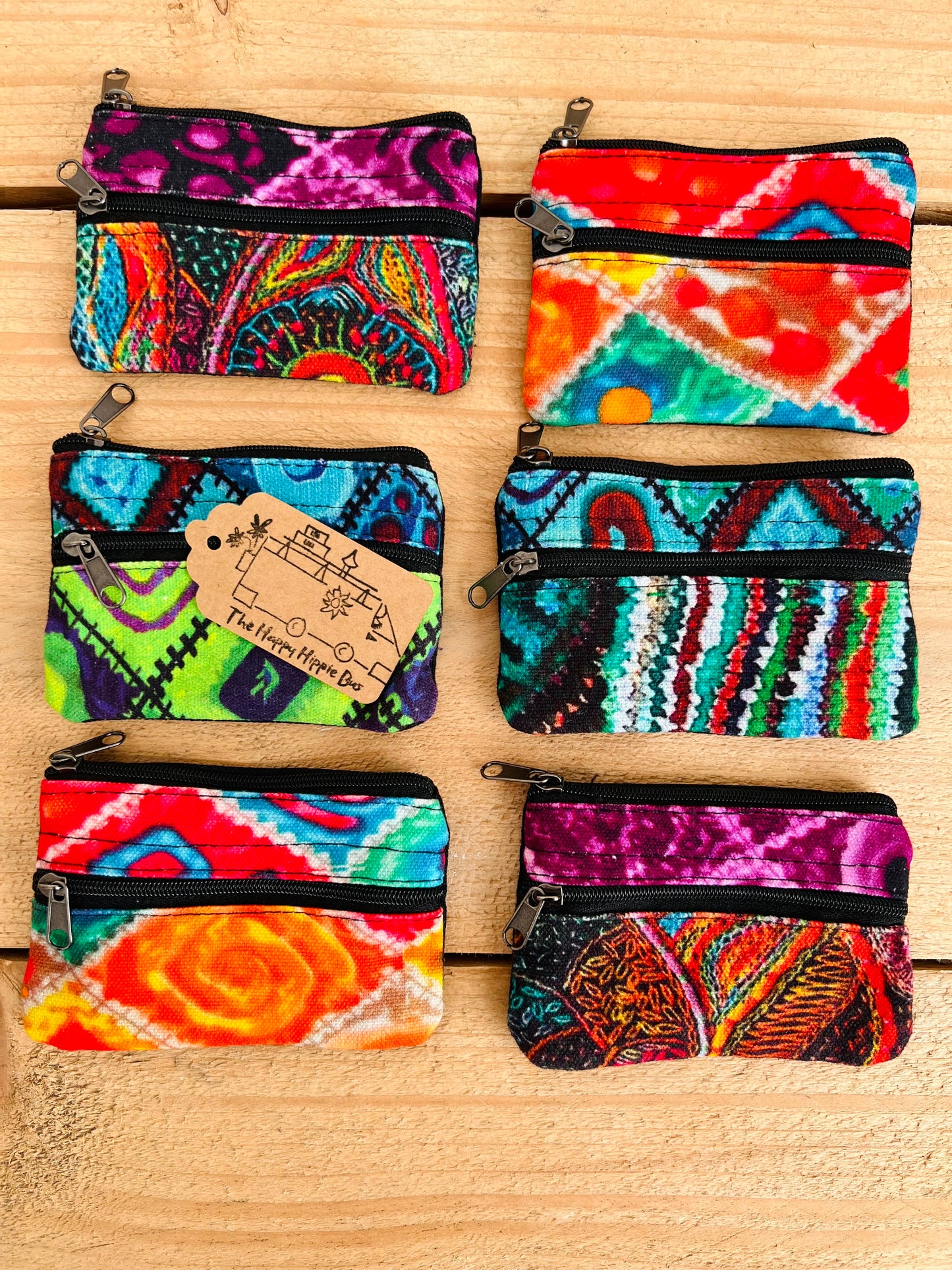 Handmade Hand Printed Bohemian Hippie Coin Purse