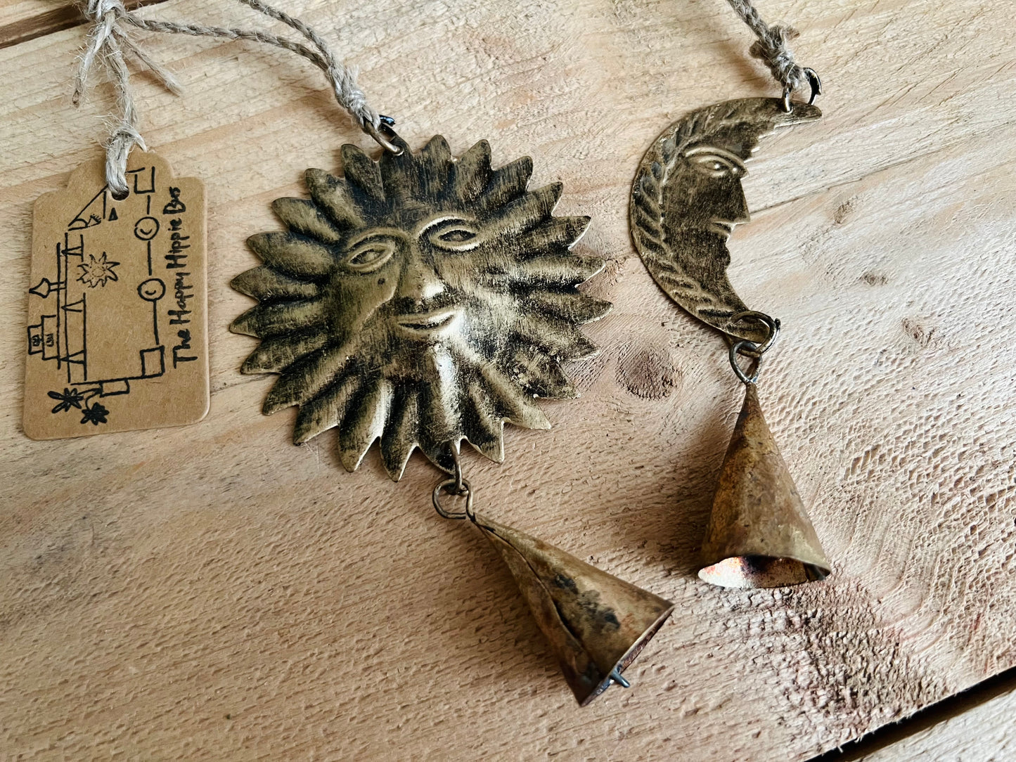 Handmade Fair Trade Ethically Sourced Bohemian Sun Bell Wind Chime Indian Bell Bronze Sun Bell Hippie Bohemian